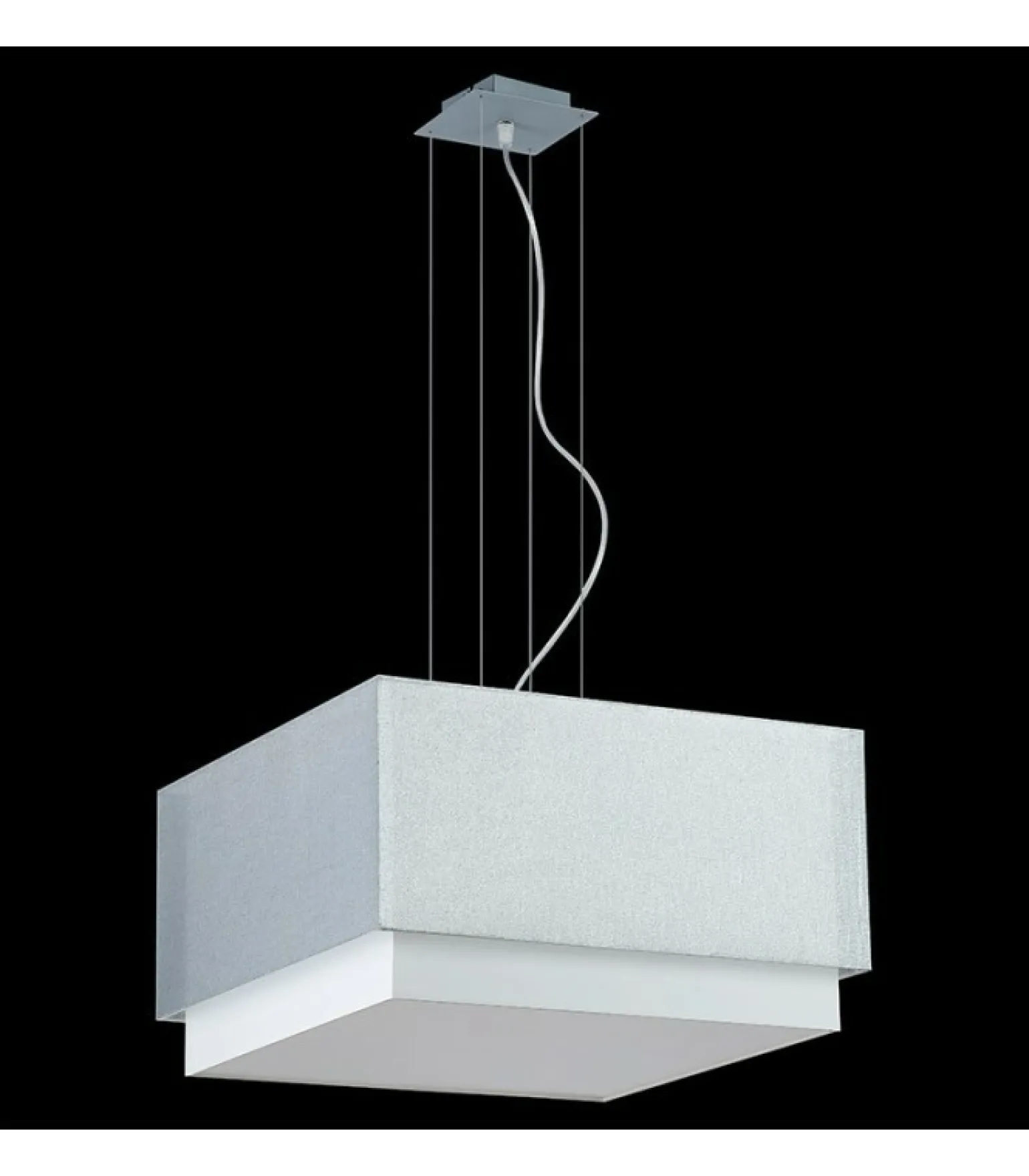 Best Sale Abażurowa, srebrna lampa wisząca 52cm 66996 LASTRA | Kaja Oświetlenie Żyrandole Nowoczesne