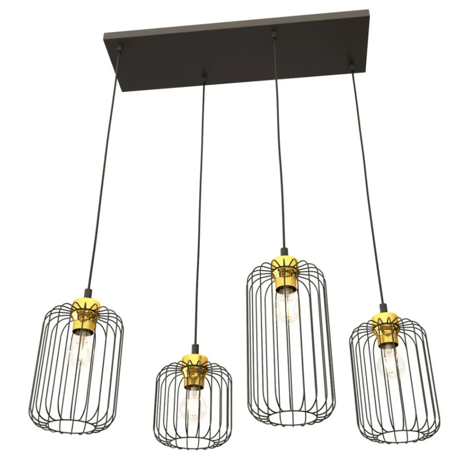 New Asymetryczna lampa wisząca, złoto-czarna 1364/4 z serii VANDER Żyrandole Nowoczesne