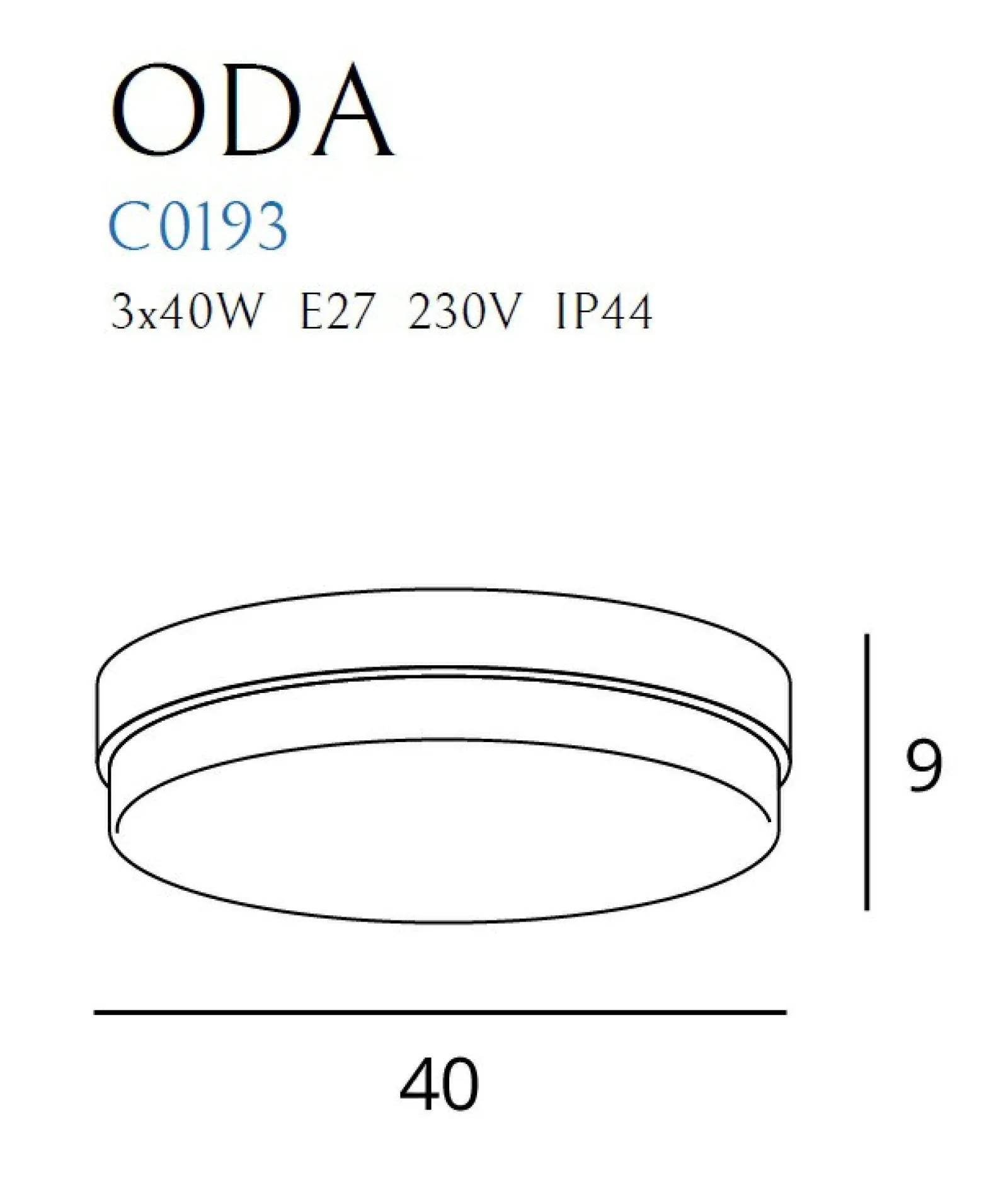 Sklep Kaja Łazienkowy plafon ⌀40cm na 3 żarówki E27 MX C0193 ODA | Kaja* Lampy Do Łazienki | Plafony Nowoczesne