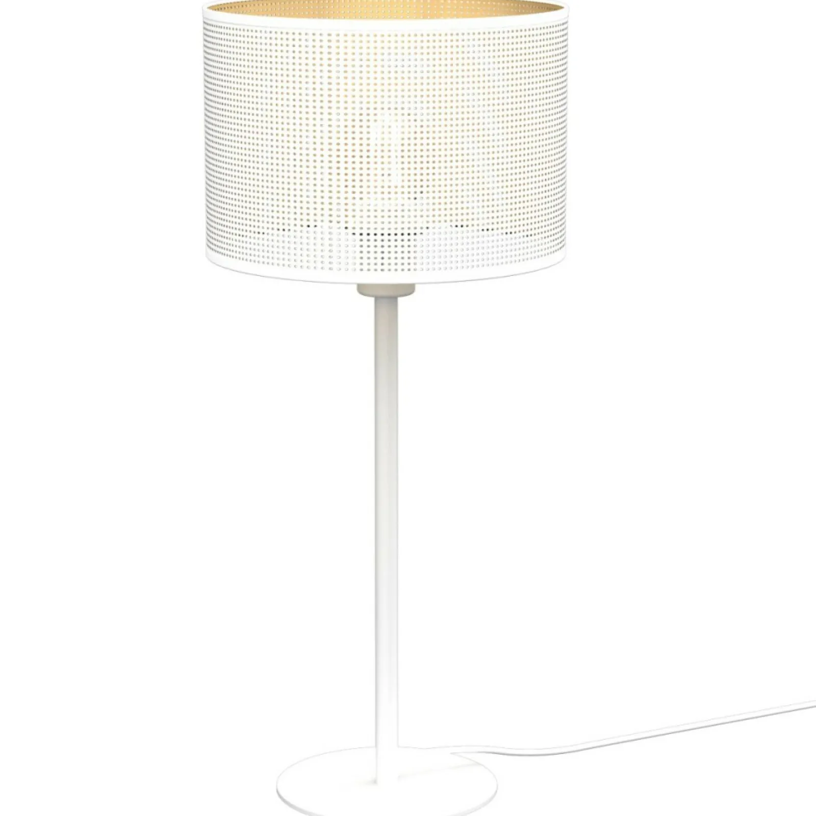 Sklep Kaja Biała lampa stołowa, jedno źródło światła LX 5271 z serii LOFT SHADE* Lampki Stołowe Z Abażurem | Nowoczesne Lampki Stołowe