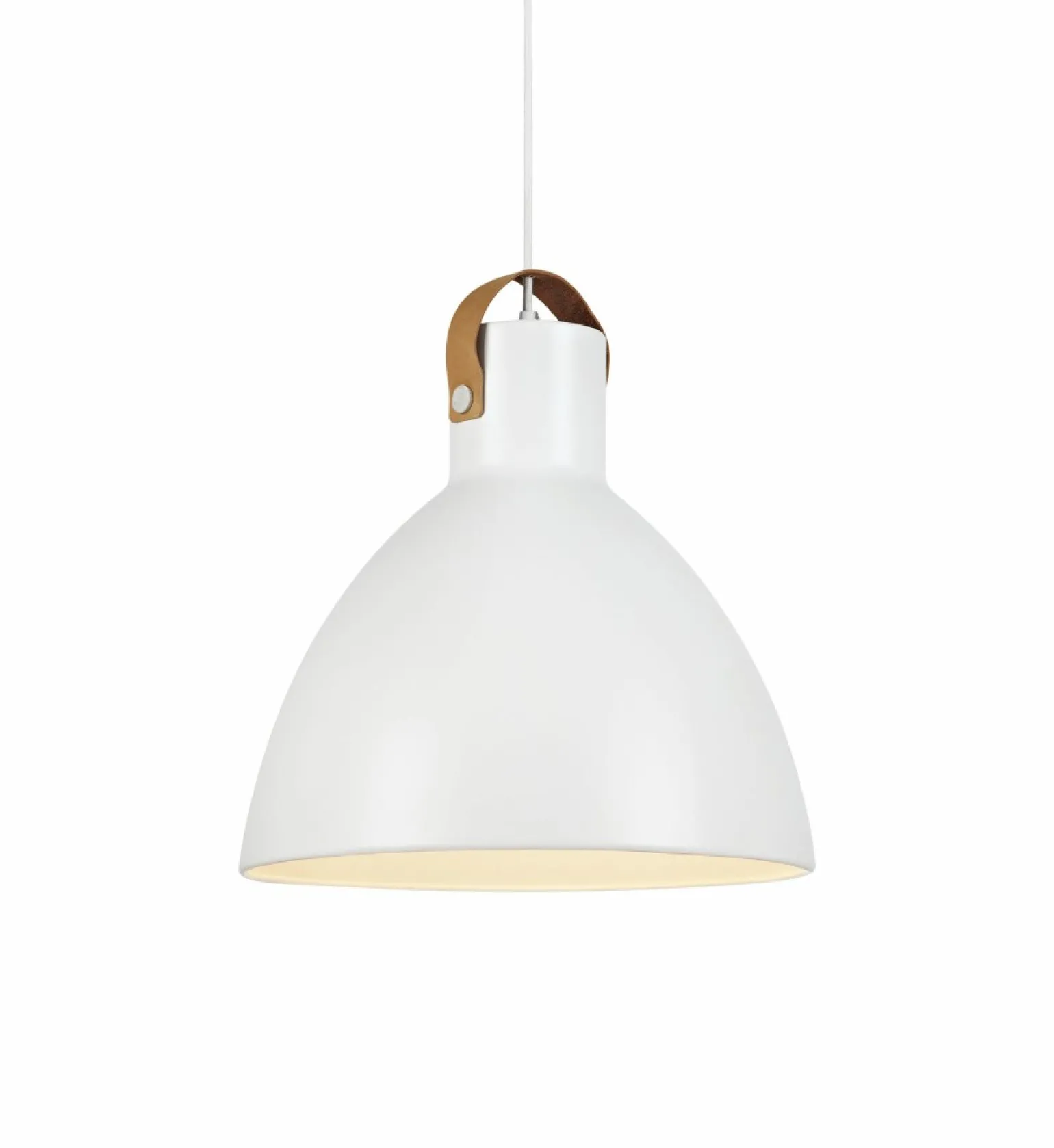 Clearance Biała lampa sufitowa z paskiem z eko skóry 106551 | Kaja Oświetlenie Żyrandole Nowoczesne