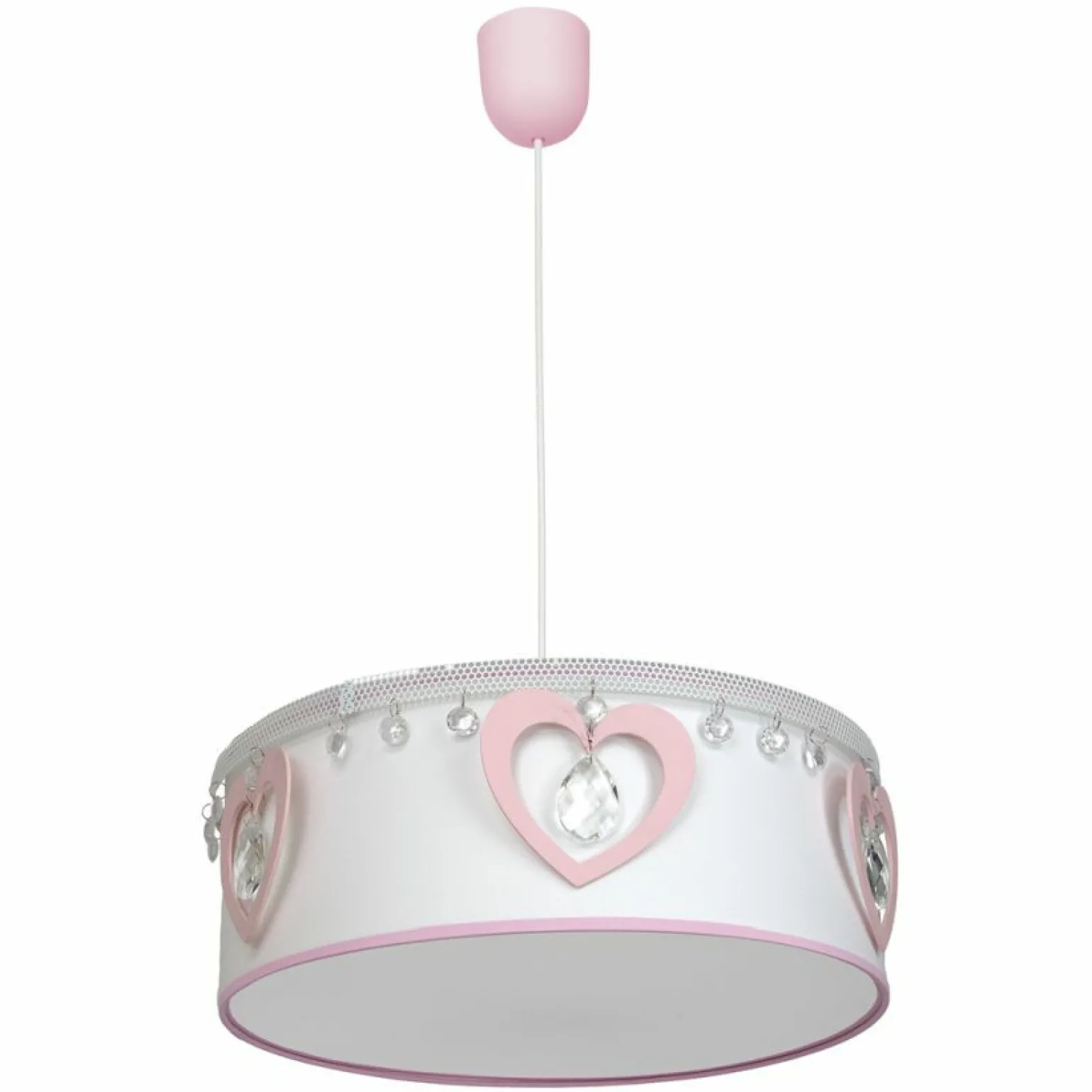 Online Biała lampa wisząca do pokoju dziewczynki MLP8278 HEART | Kaja Żyrandole Nowoczesne