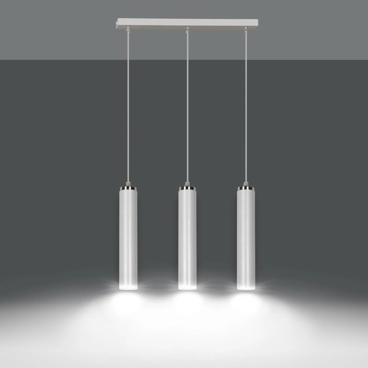 New Biała lampa wisząca idealna nad stół lub wyspę 955/3 | Kaja Żyrandole Nowoczesne