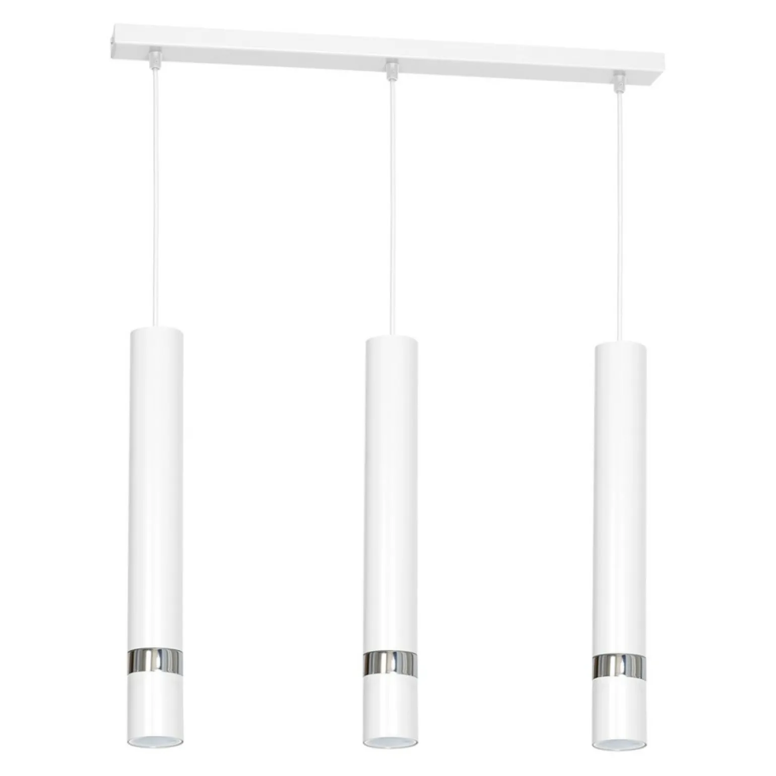Flash Sale Biała lampa wisząca ze srebrnymi dodatkami MLP1348 JOKER | Kaja Żyrandole Nowoczesne