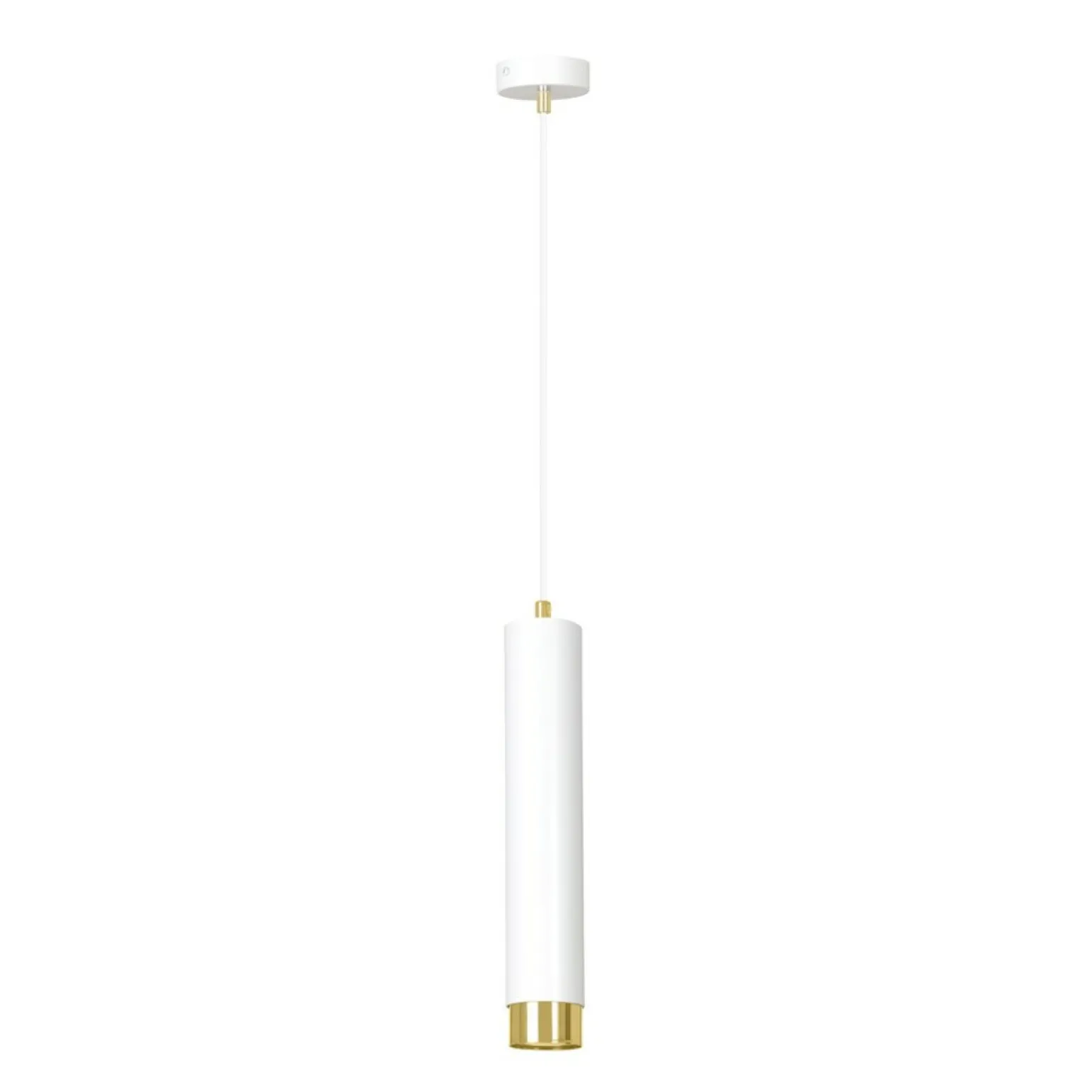 Discount Biała lampa wisząca ze złotym elementem 642/1 | Kaja Oświetlenie Żyrandole Nowoczesne