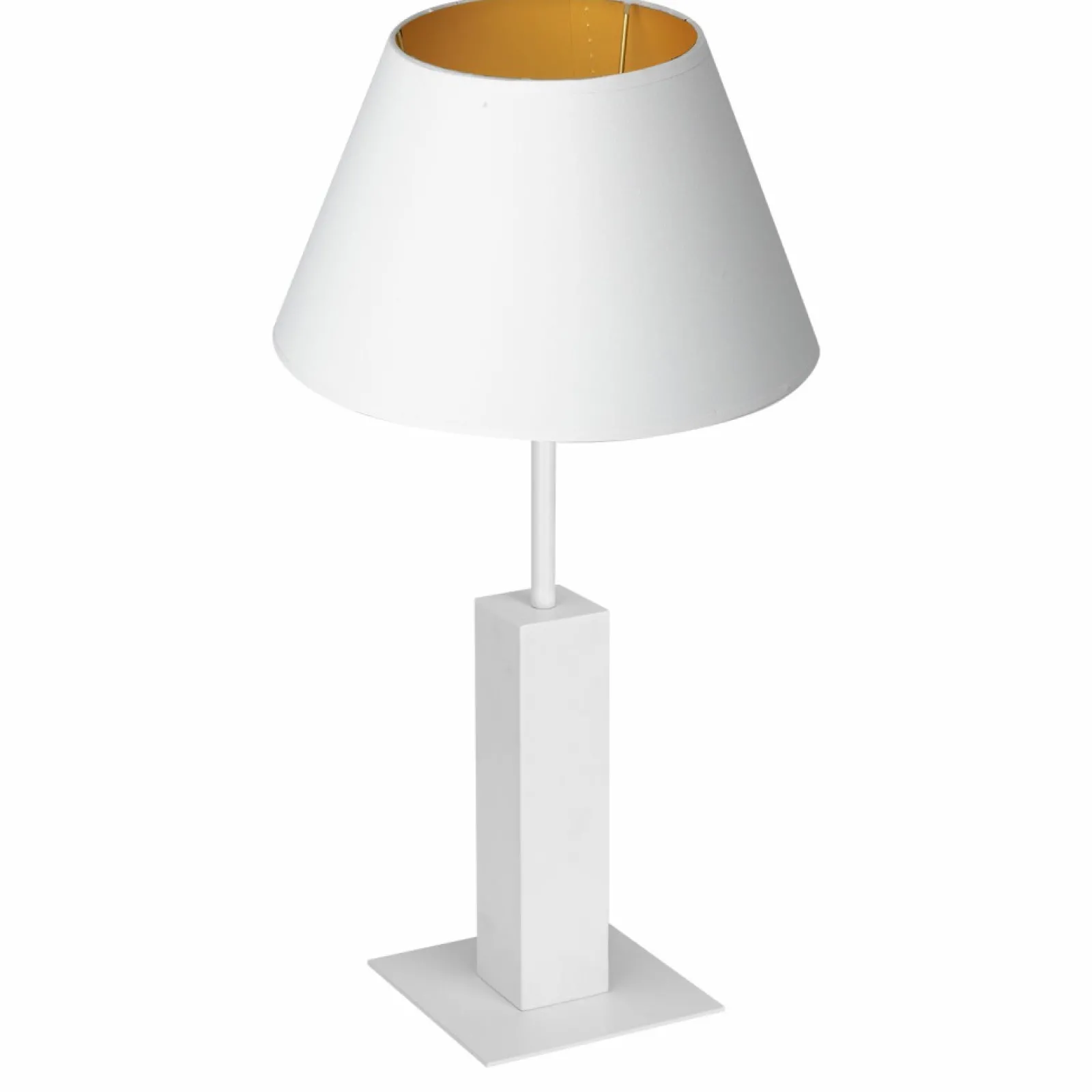 Sklep Kaja Biała lampka nocna, złote wnętrze abażura LX 3641 z serii TABLE LAMPS* Lampki Stołowe Z Abażurem | Tradycyjne Lampki Stołowe