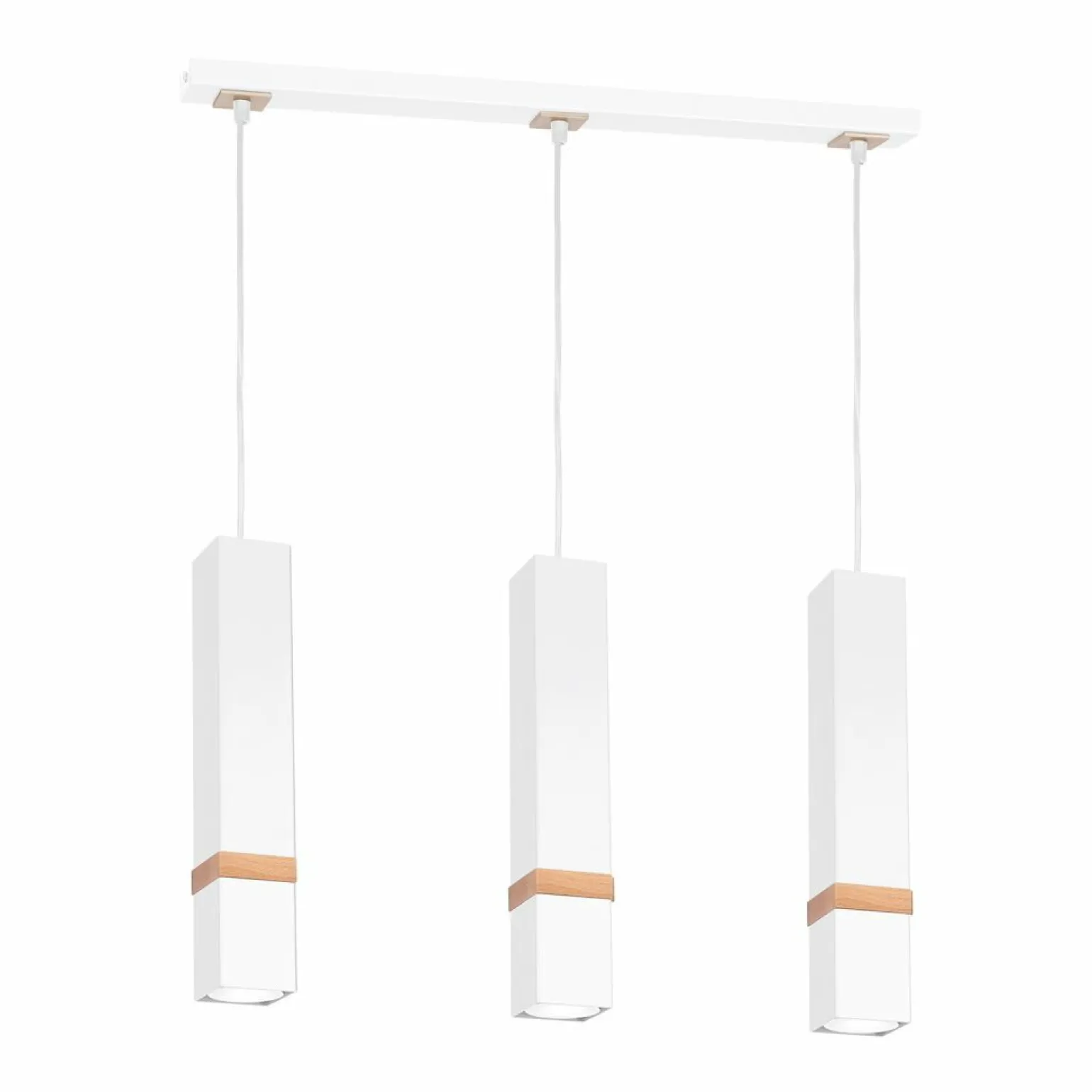 Shop Biało-drewniana lampa wisząca nad stół MLP5409 VIDAR | Kaja Żyrandole Nowoczesne