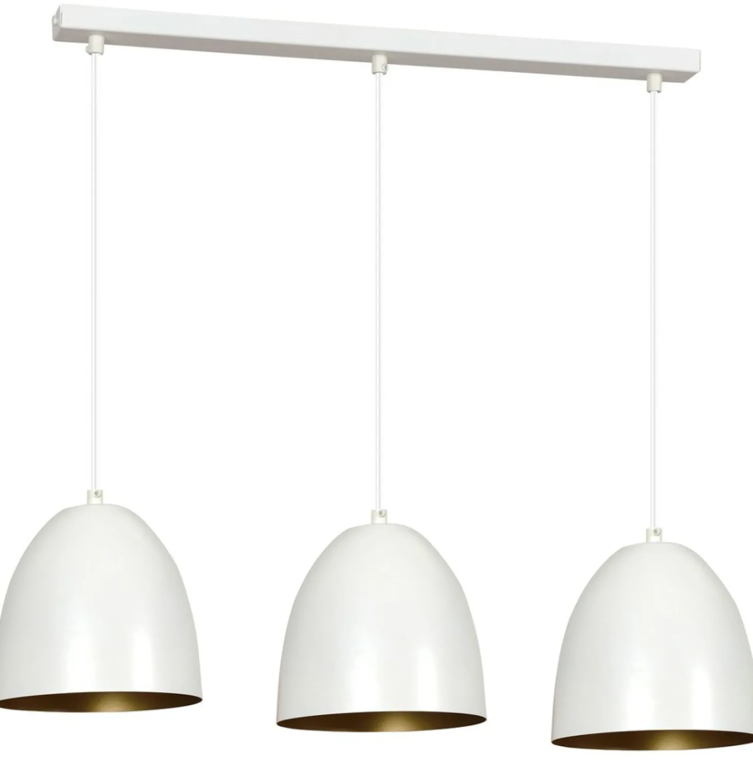 Flash Sale Biało-złota lampa wisząca nad stół w jadalni 411/3 | Kaja Oświetlenie Żyrandole Nowoczesne