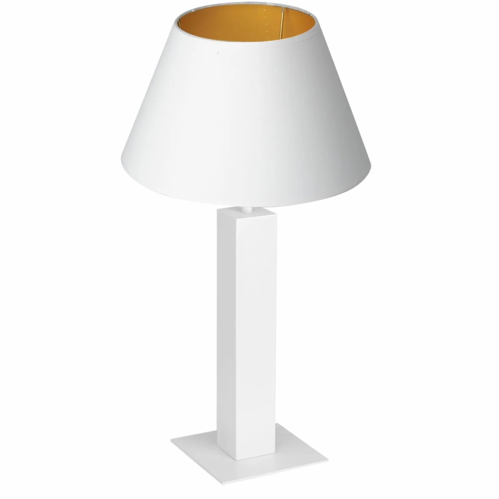 Sklep Kaja Biało-złota lampka stołowa, do gabinetu LX 3610 z serii TABLE LAMPS* Lampki Stołowe Z Abażurem | Tradycyjne Lampki Stołowe
