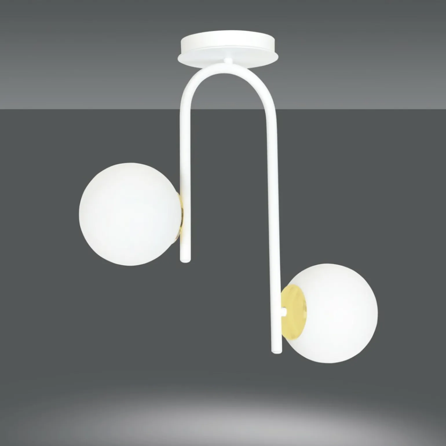 Flash Sale Biało-złota, minimalistyczna lampa sufitowa 1033/2 RAGNAR | Kaja Żyrandole Nowoczesne