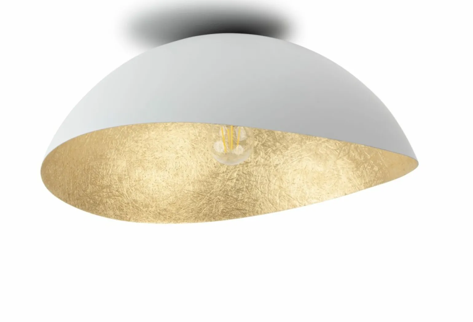 Online Biało-złota, pojedyncza lampa sufitowa SIG 40612 z serii SOLARIS Żyrandole Nowoczesne