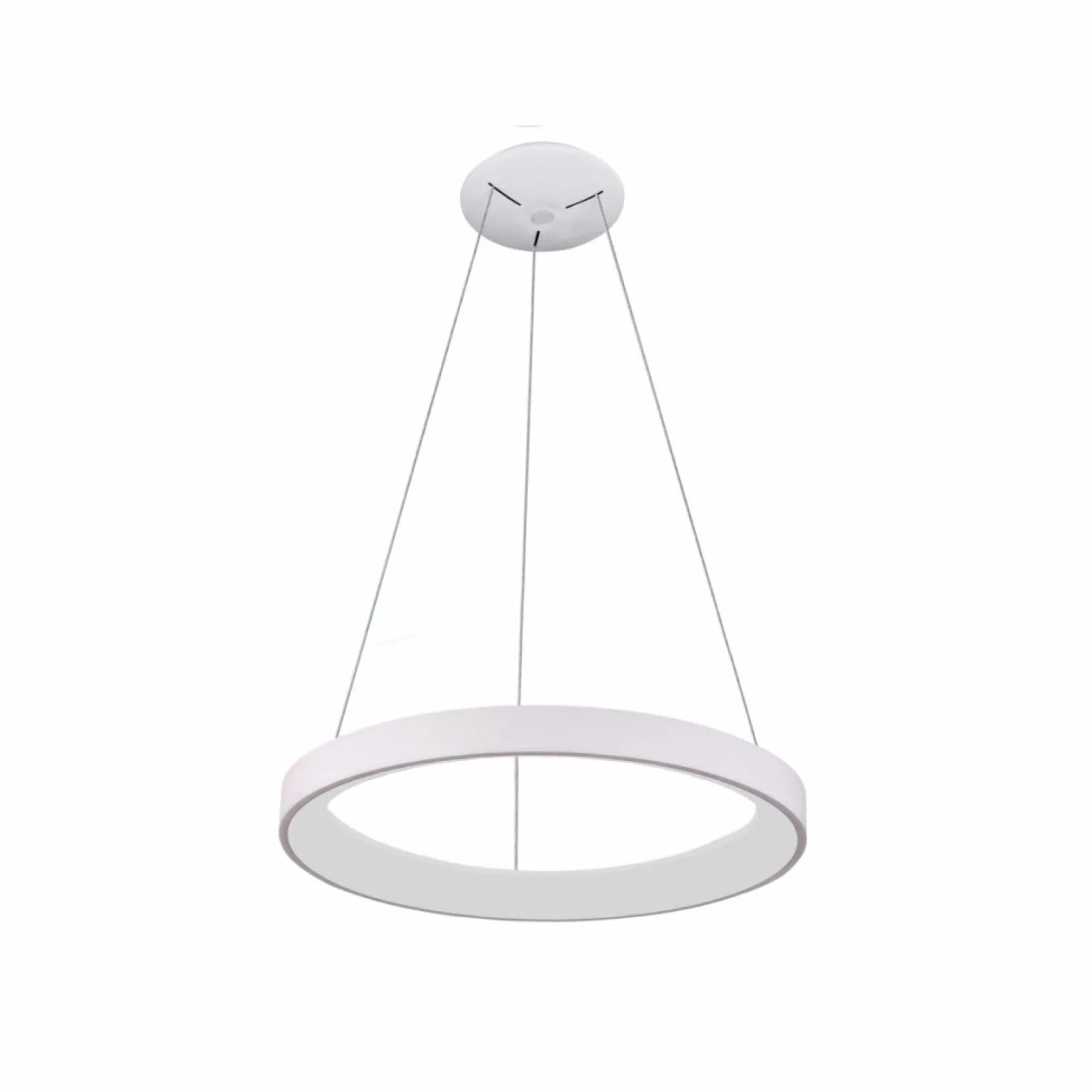 Fashion Biały żyrandol LED obręcz ⌀48cm PND-53675-048RPC-WH-3KS4K VICO | Kaja Żyrandole Nowoczesne
