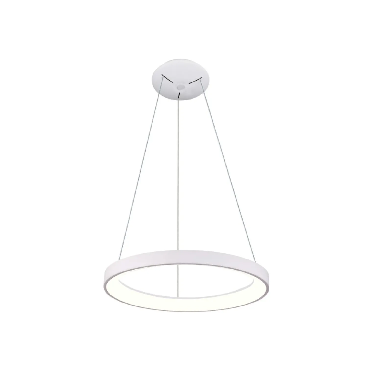 Fashion Biały żyrandol LED obręcz ⌀48cm PND-53675-048RPC-WH-3KS4K VICO | Kaja Żyrandole Nowoczesne