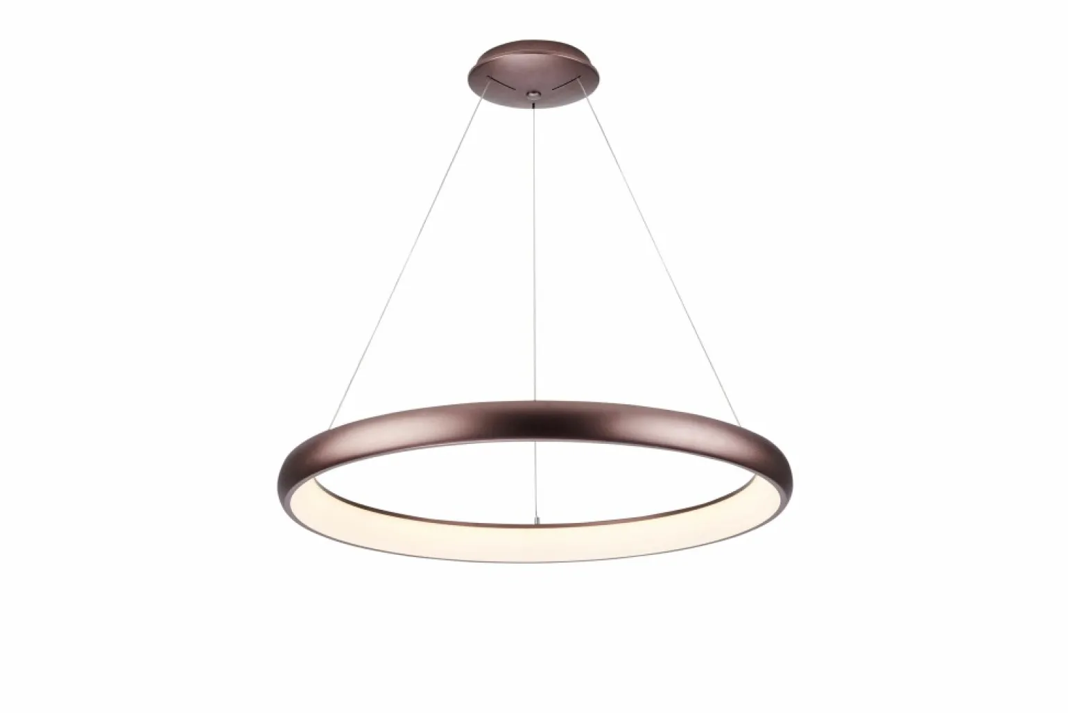 Outlet Brązowa lampa wisząca do salonu ⌀81cm z pilotem AZ5065 ANTONIO | Kaja Żyrandole Nowoczesne