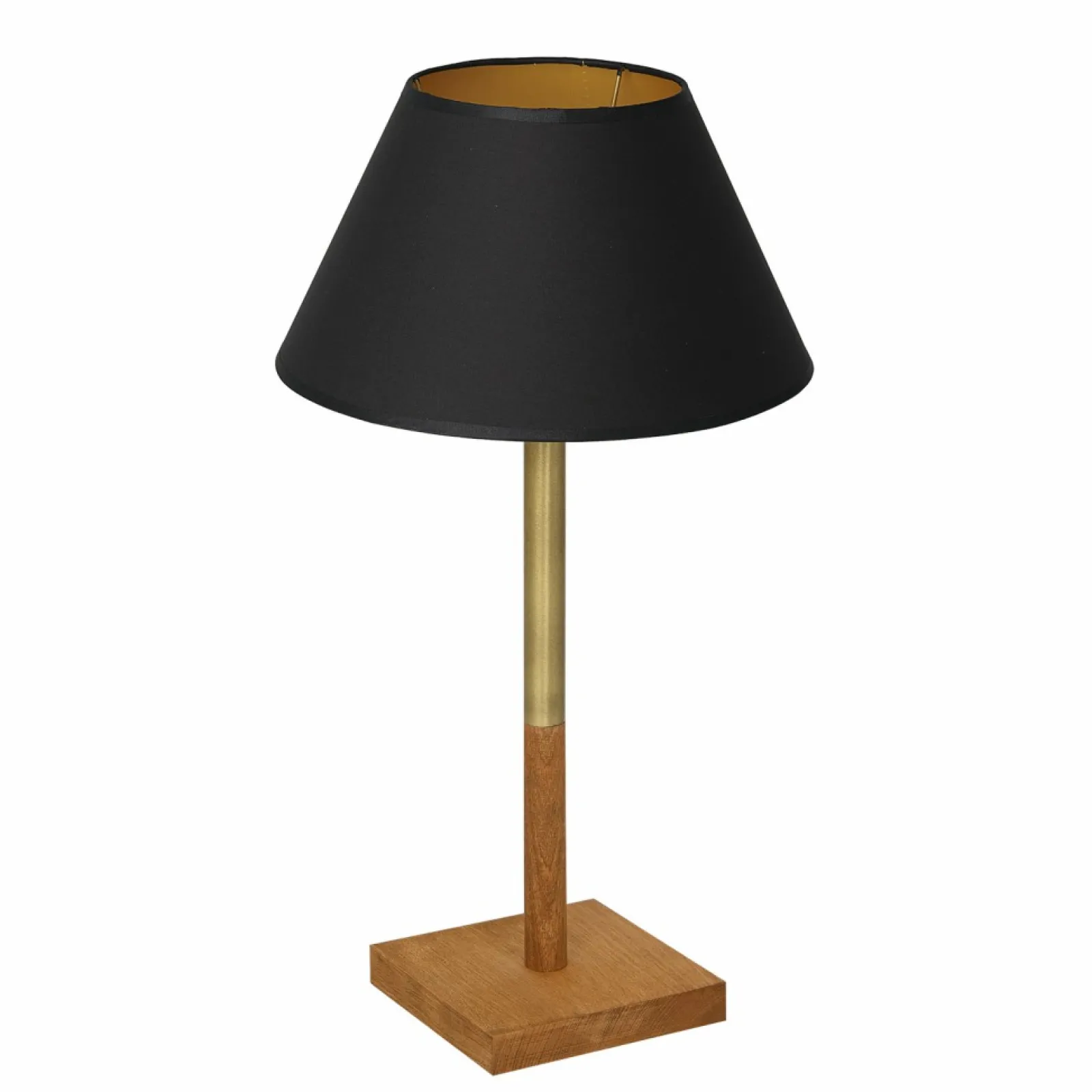 Sklep Kaja Brązowo-złota lampka nocna, czarny abażur LX 3808 z serii TABLE LAMPS* Lampki Stołowe Z Abażurem | Tradycyjne Lampki Stołowe