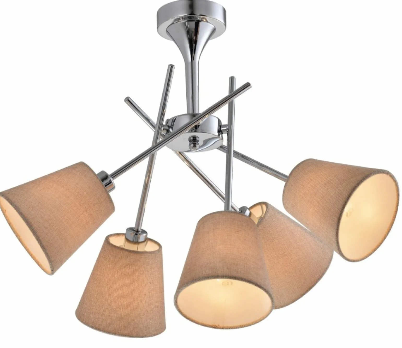 Shop Chromowana lampa sufitowa z abażurami 35-70630 VOX | Kaja Oświetlenie Żyrandole Nowoczesne