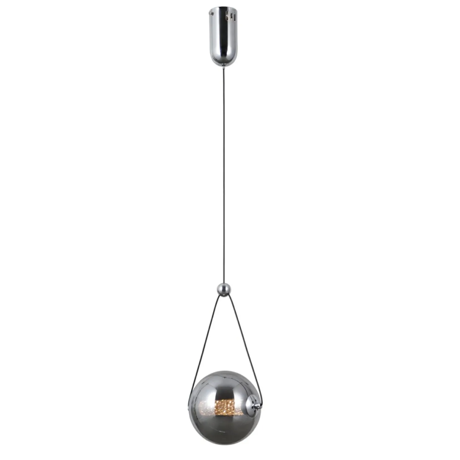Discount Chromowana lampa wisząca, szklana PND-34361-S-CH-SG z serii RASTIA Żyrandole Nowoczesne