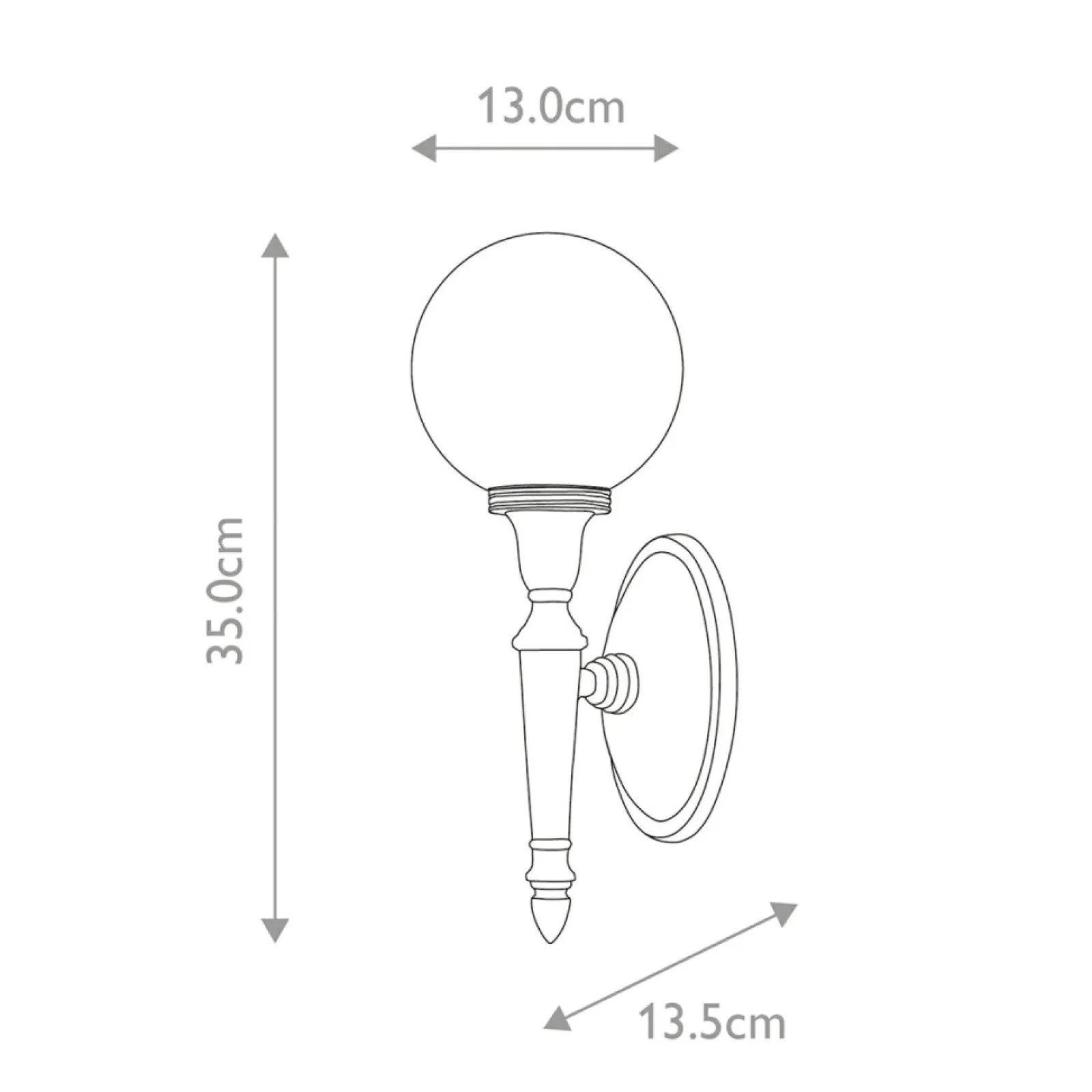 Sklep Kaja Chromowany kinkiet z kloszem kulką BATH-DRYDEN4-PC z serii DRYDEN* Kinkiety Tradycyjne