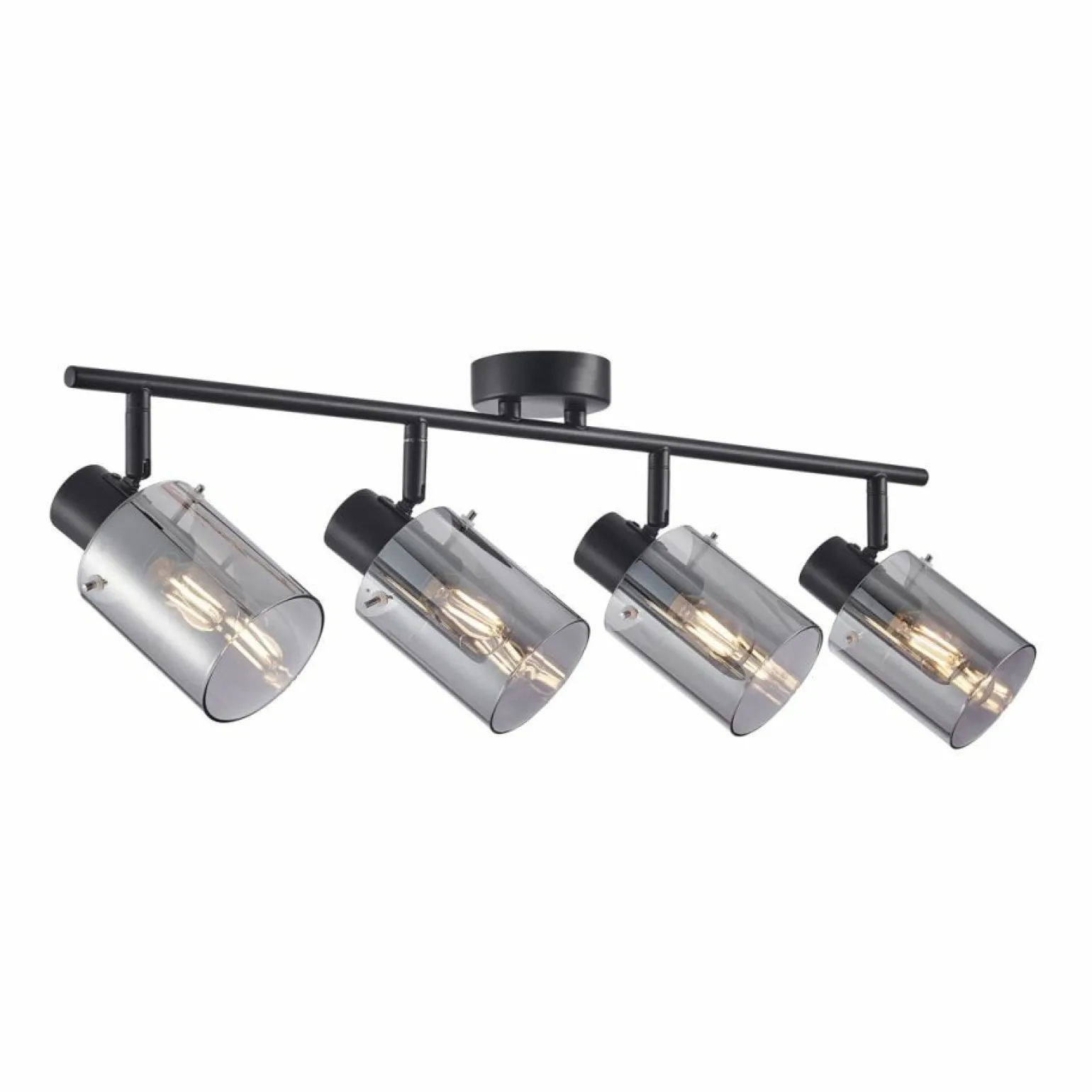Shop Czarna, długa listwa z dymionymi kloszami SPL-5581-4-BK-SG serii SARDO Żyrandole Nowoczesne
