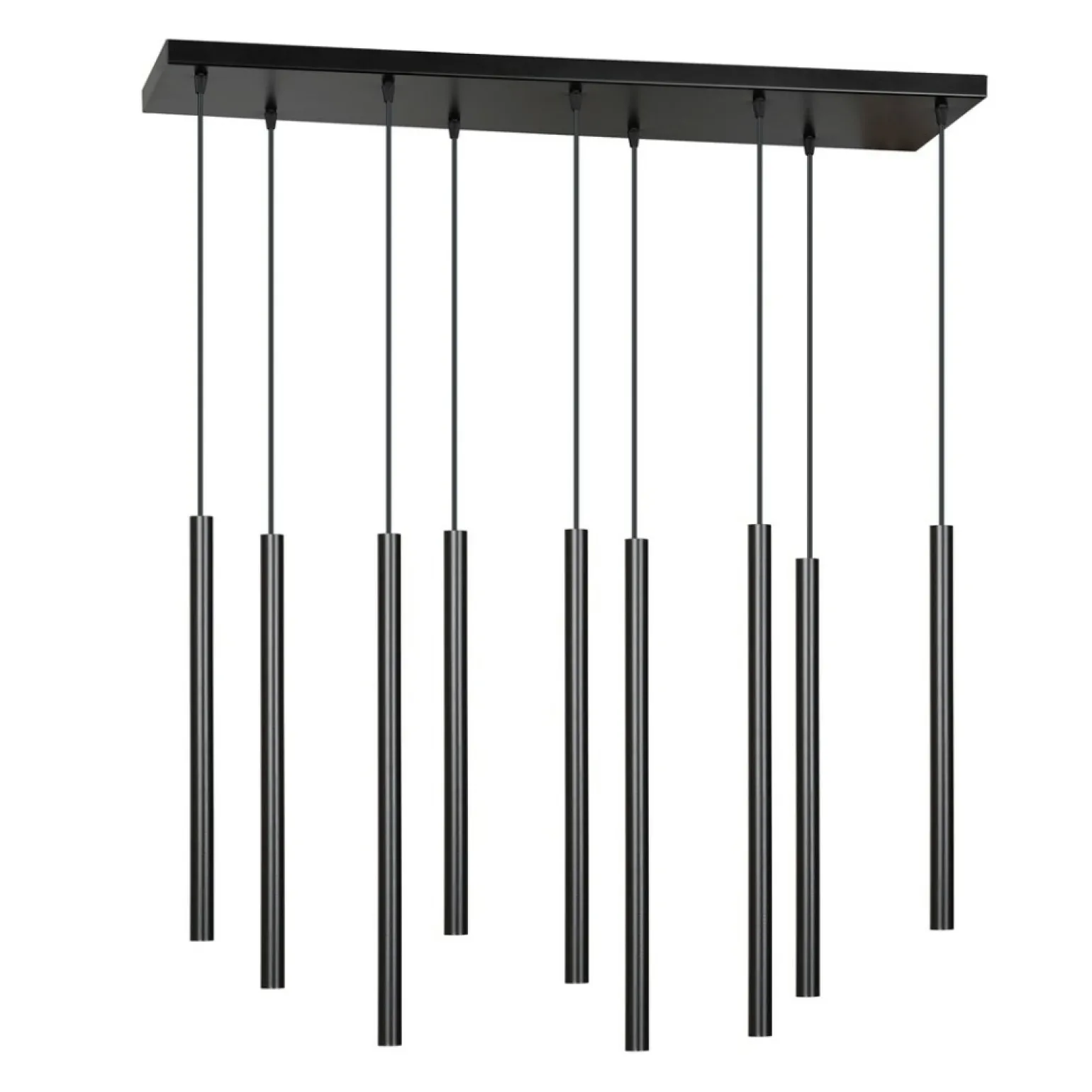 Best Sale Czarna kaskada wąskich, punktowych lamp wiszących 552/9 SELTER | Kaja Żyrandole Nowoczesne