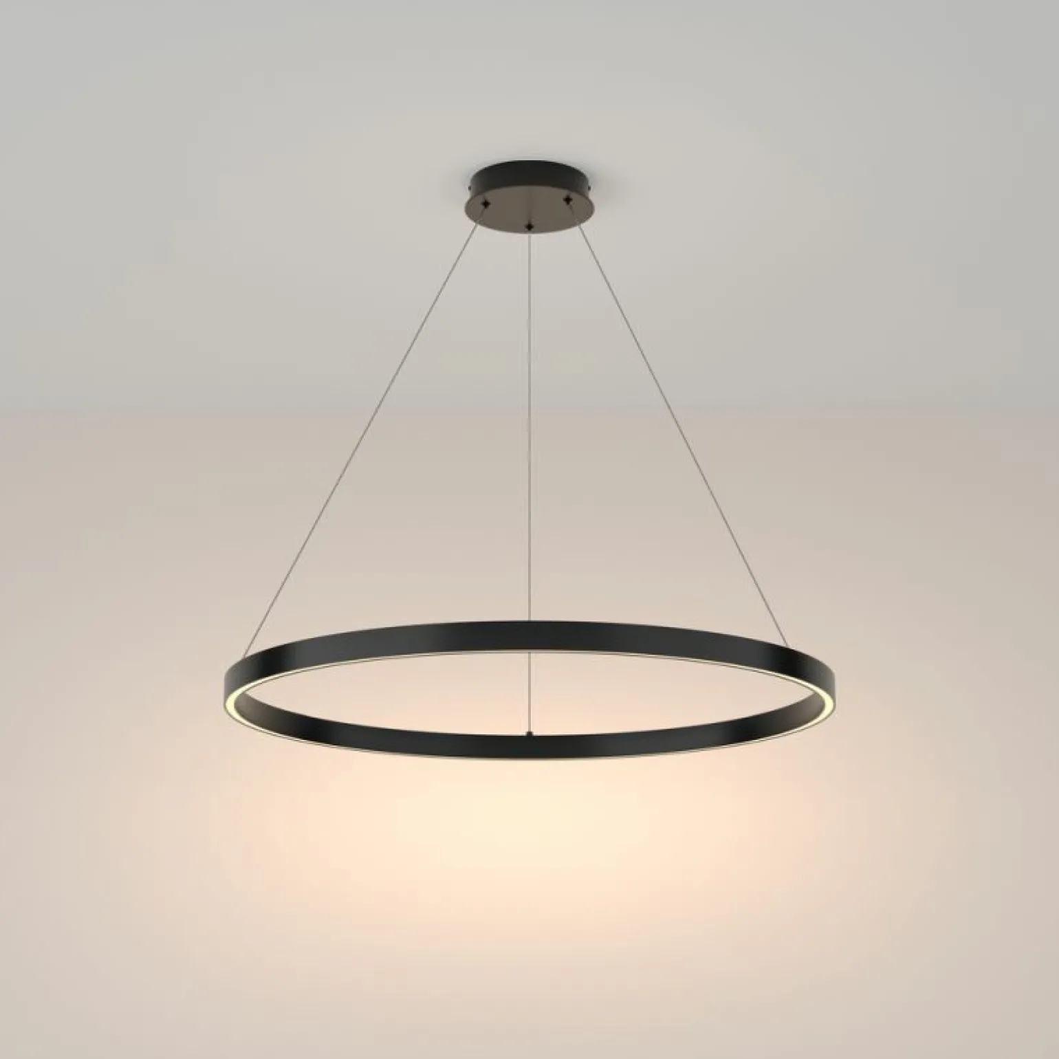 Discount Czarna lampa, ledowy okrąg o mocy MOD058PL-L42B3K z serii RIM | Kaja Żyrandole Nowoczesne