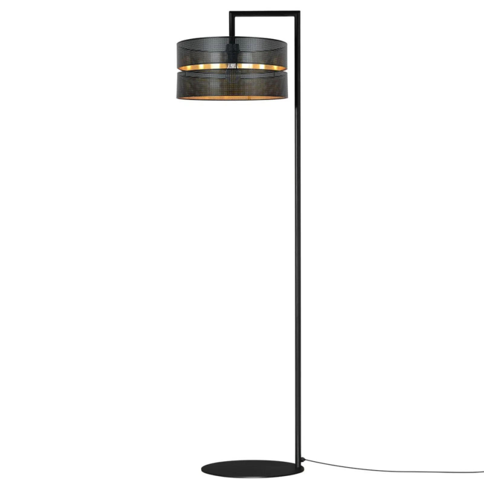 Sklep Kaja Czarna lampa podłogowa z dekoracyjnym abażurem K-5225 z serii ZIMBO* Lampy Podłogowe Z Abażurem | Lampy Podłogowe