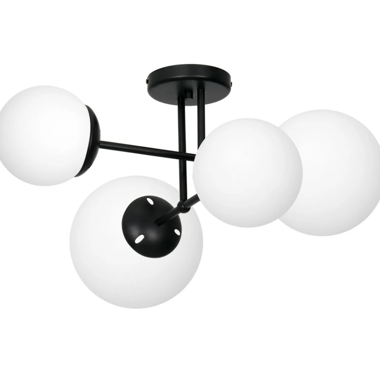 Hot Czarna lampa sufitowa z białymi kloszami MLP6527 LIMA | Kaja Żyrandole Nowoczesne