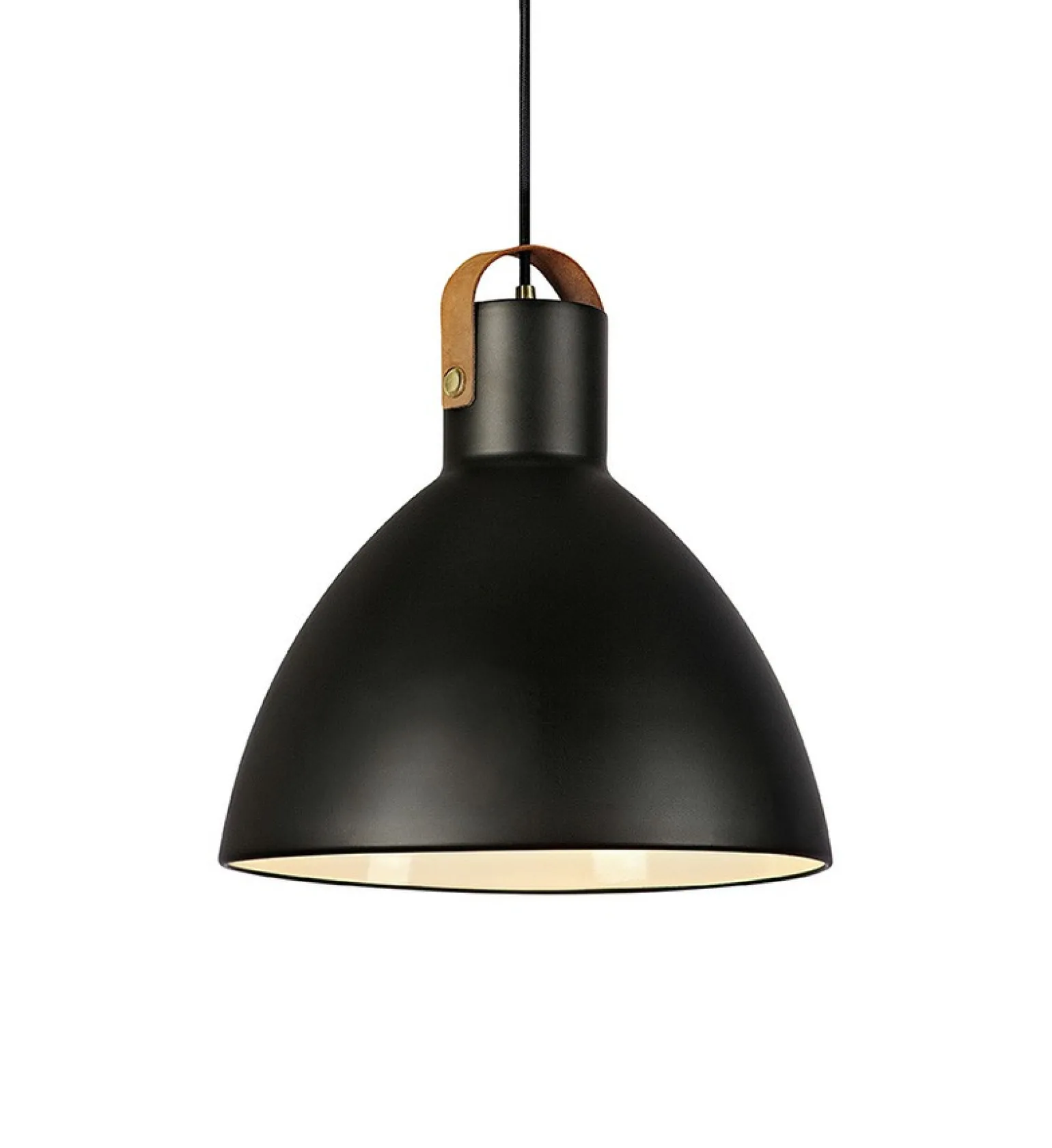 Fashion Czarna lampa sufitowa z brązowym paskiem 106552 | Kaja Oświetlenie Żyrandole Nowoczesne