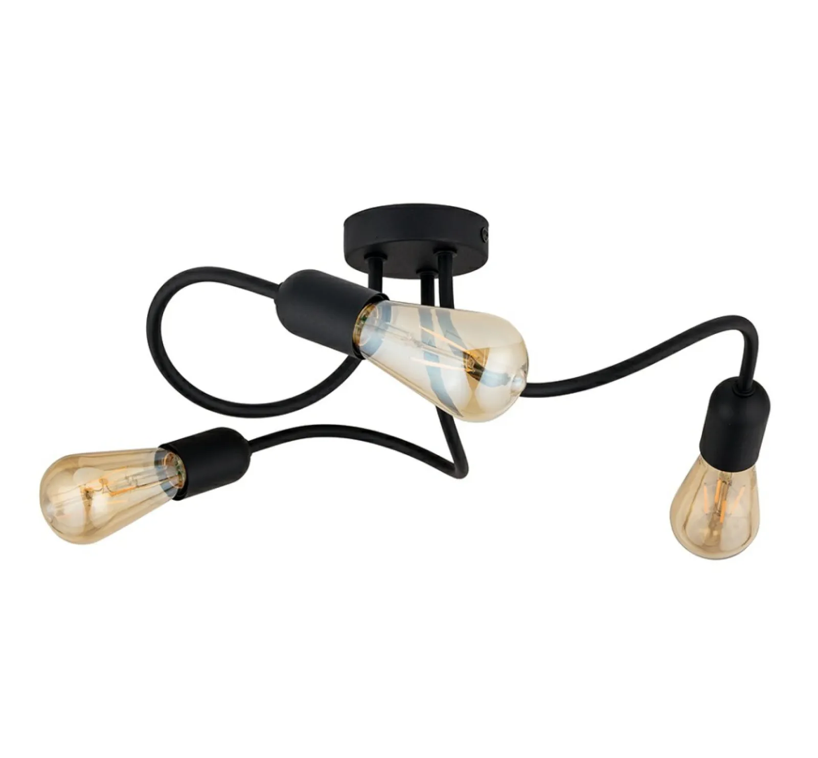 Sklep Kaja Czarna lampa sufitowa z dekoracyjnymi ramionami TK 4407 z serii WAVE* Plafony Nowoczesne