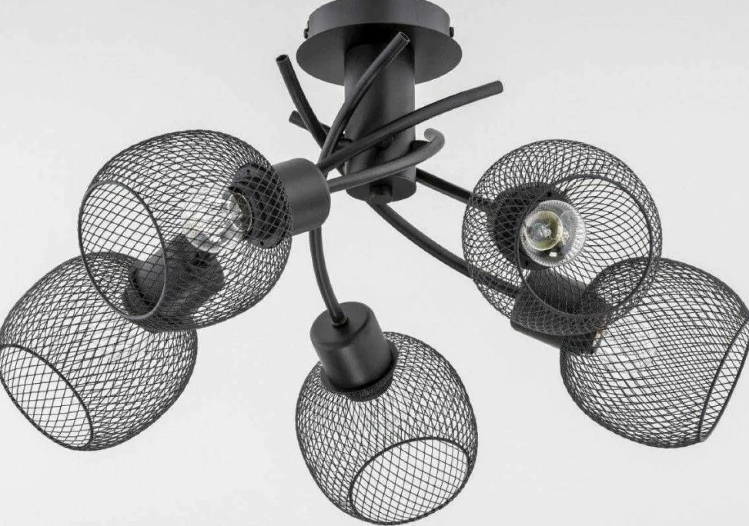 Fashion Czarna lampa sufitowa z kloszami z siatki AL 25795 | Kaja Żyrandole Nowoczesne