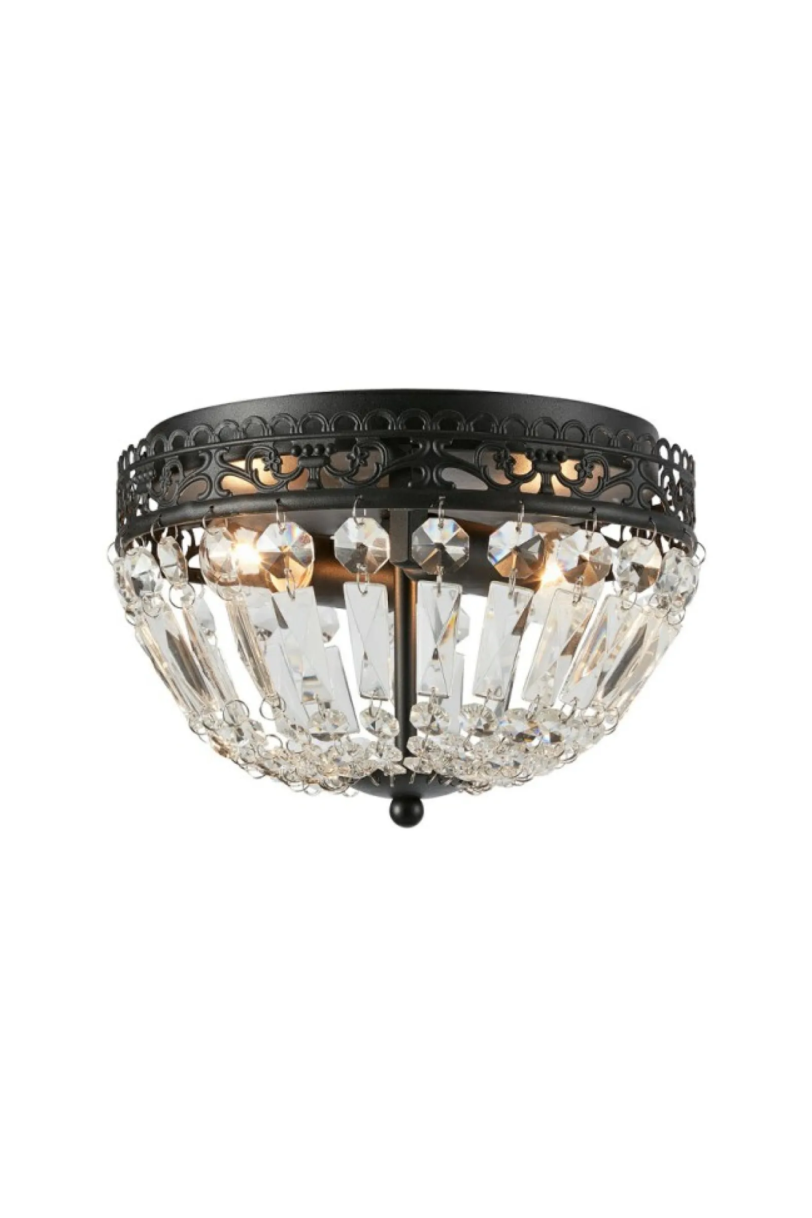 Sklep Kaja Czarna lampa sufitowa z kloszem z kryształków 108598 z serii ETIENNE* Plafony Nowoczesne