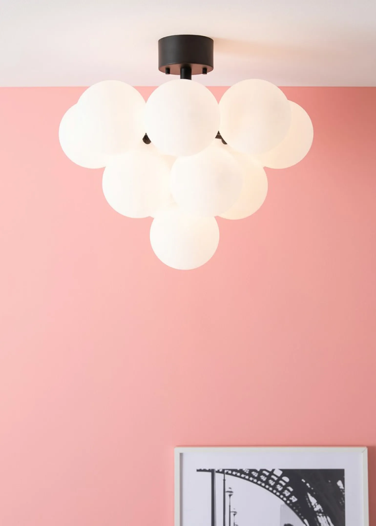 Discount Czarna lampa sufitowa z kulistymi kloszami 107913 | Kaja Oświetlenie Żyrandole Nowoczesne