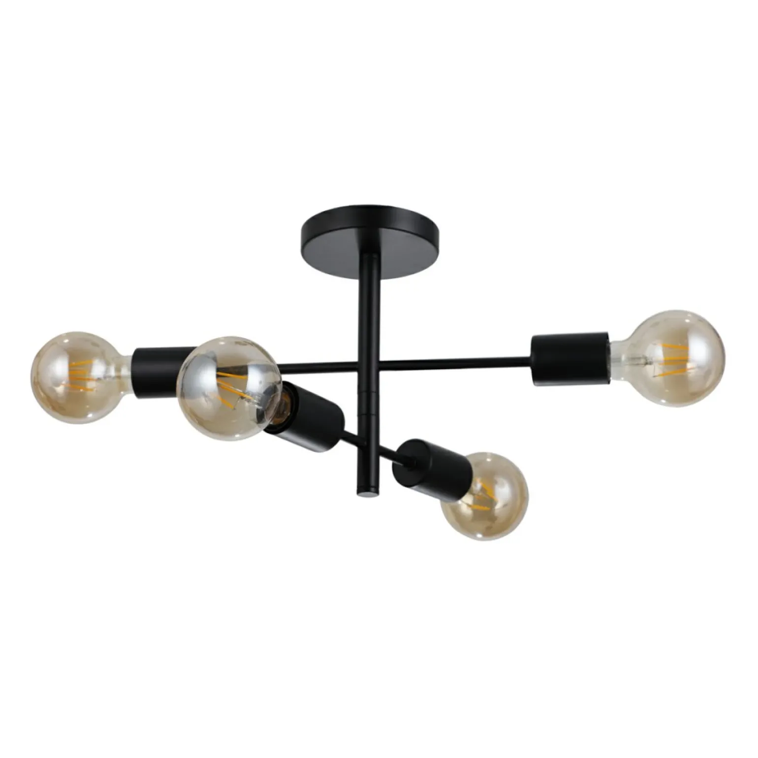 Sale Czarna lampa sufitowa z obrotowymi ramionami PND-4025-4-BL PIANSI Żyrandole Nowoczesne