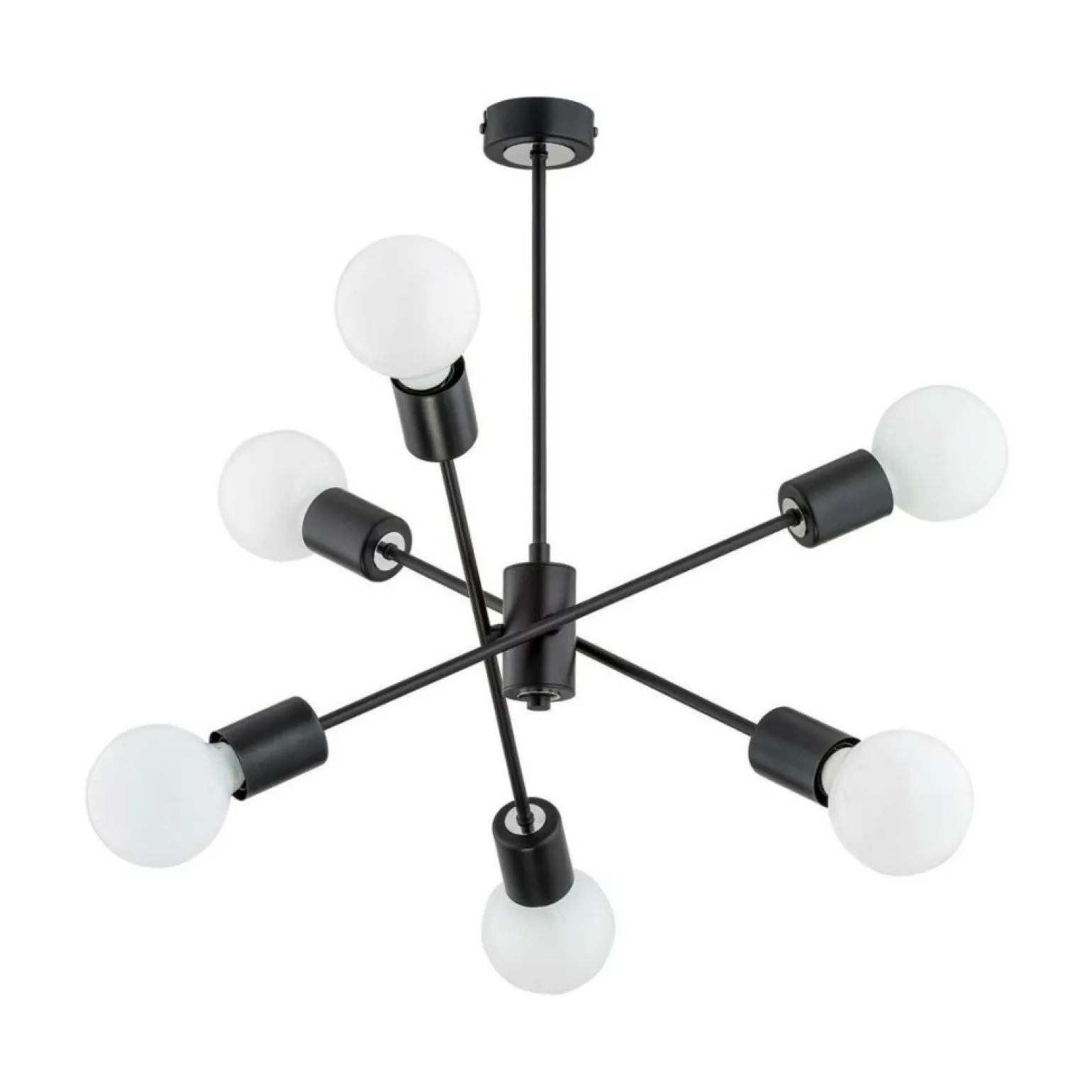 Fashion Czarna lampa sufitowa z odsłoniętymi żarówkami AL 60813 MADI | Kaja Żyrandole Nowoczesne