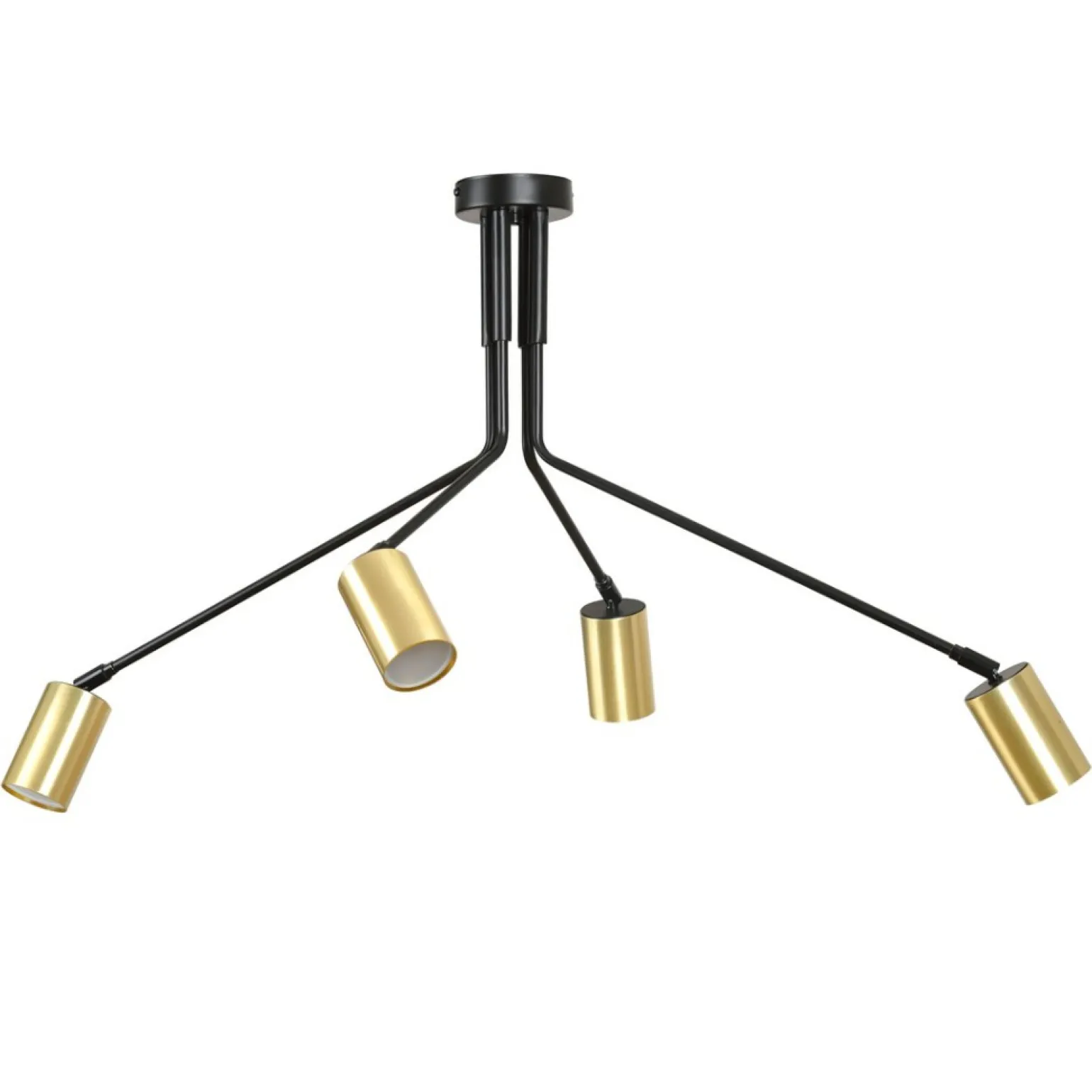 Shop Czarna lampa sufitowa zakończona złotymi tubami 655/4 | Kaja Żyrandole Nowoczesne