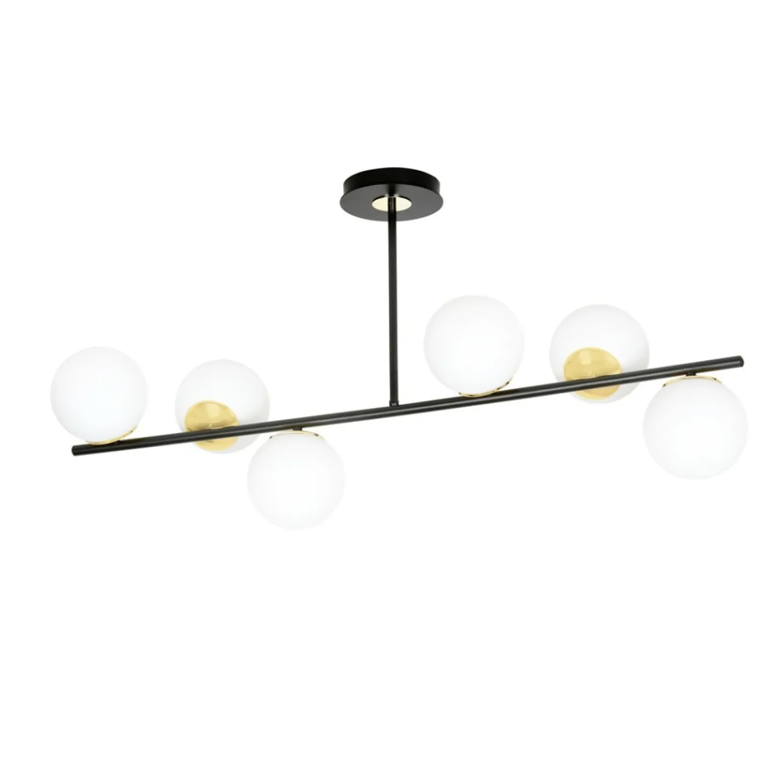 Flash Sale Czarna lampa sufitowa ze złotymi elementami 1022/6 FLOKI | Kaja Żyrandole Nowoczesne