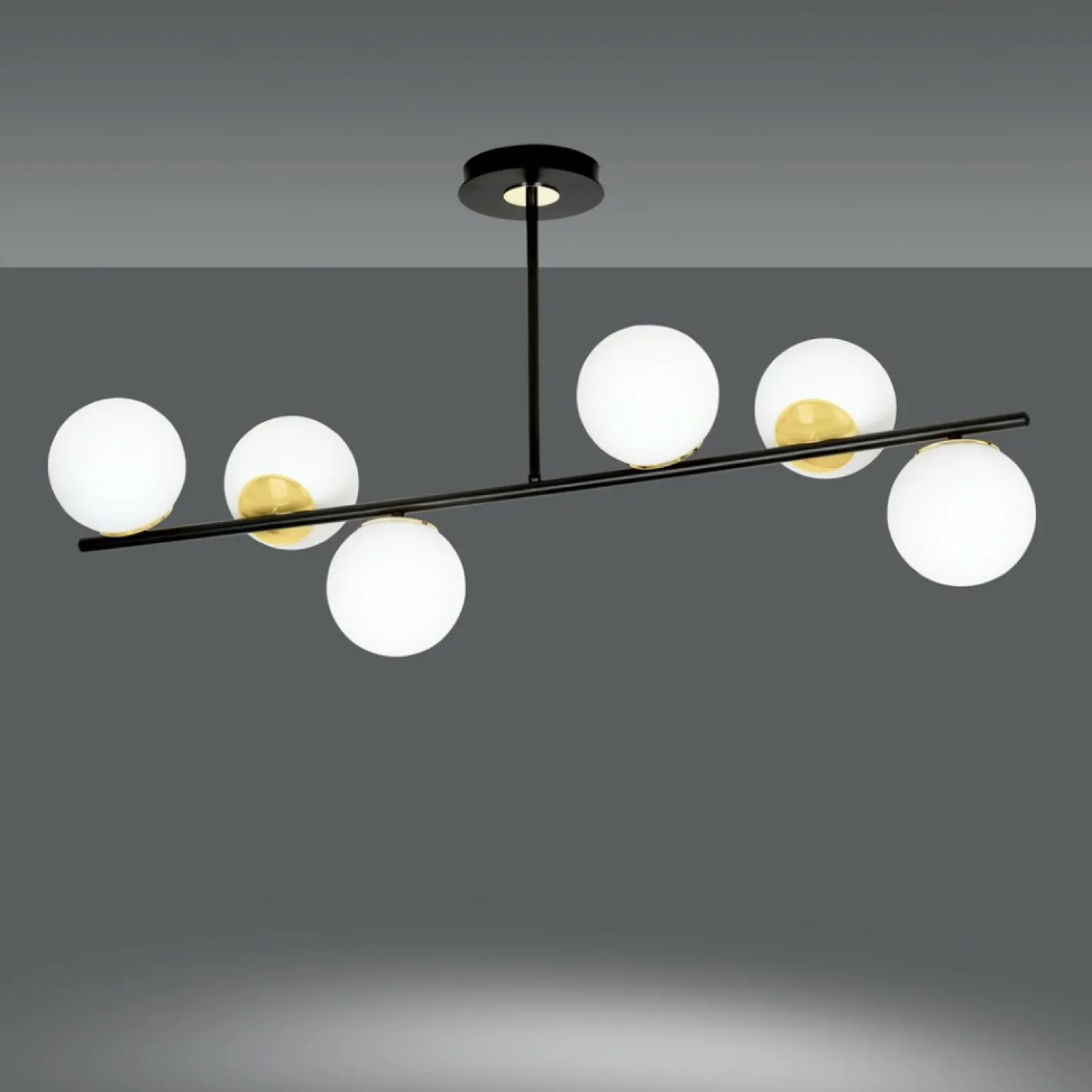 Flash Sale Czarna lampa sufitowa ze złotymi elementami 1022/6 FLOKI | Kaja Żyrandole Nowoczesne