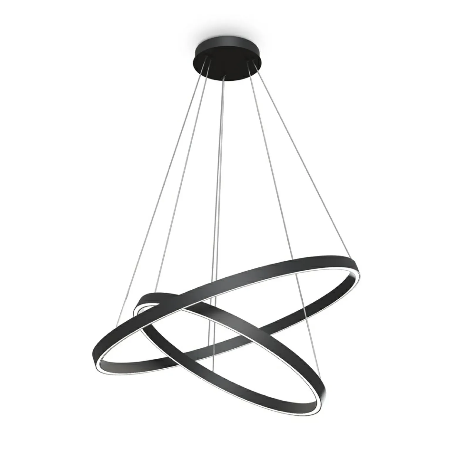 Online Czarna lampa wisząca, dwa okręgi MOD058PL-L74B3K z serii RIM | Kaja Żyrandole Nowoczesne