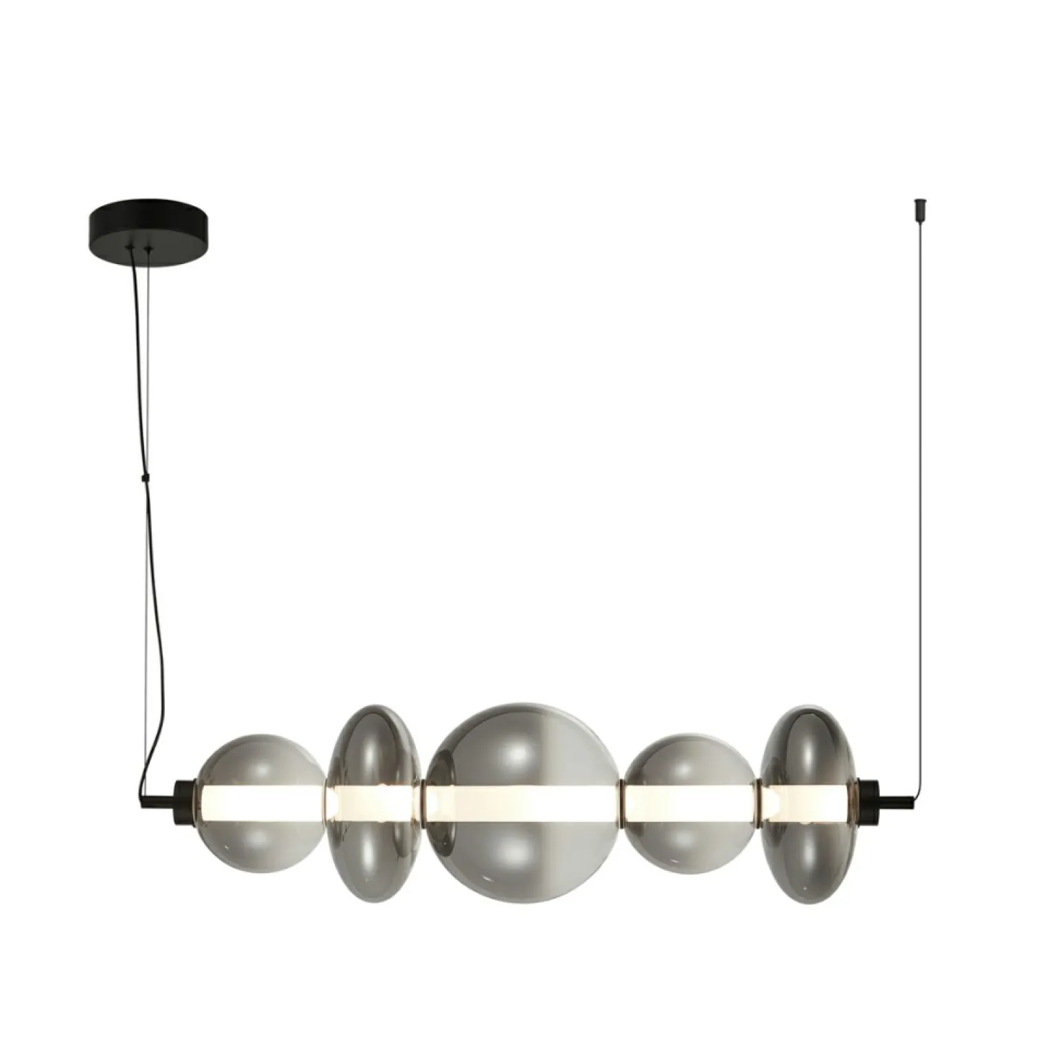 Shop Czarna lampa wisząca LED nad stół PND-24352-40W-BK-SG SONTE | Kaja Żyrandole Nowoczesne
