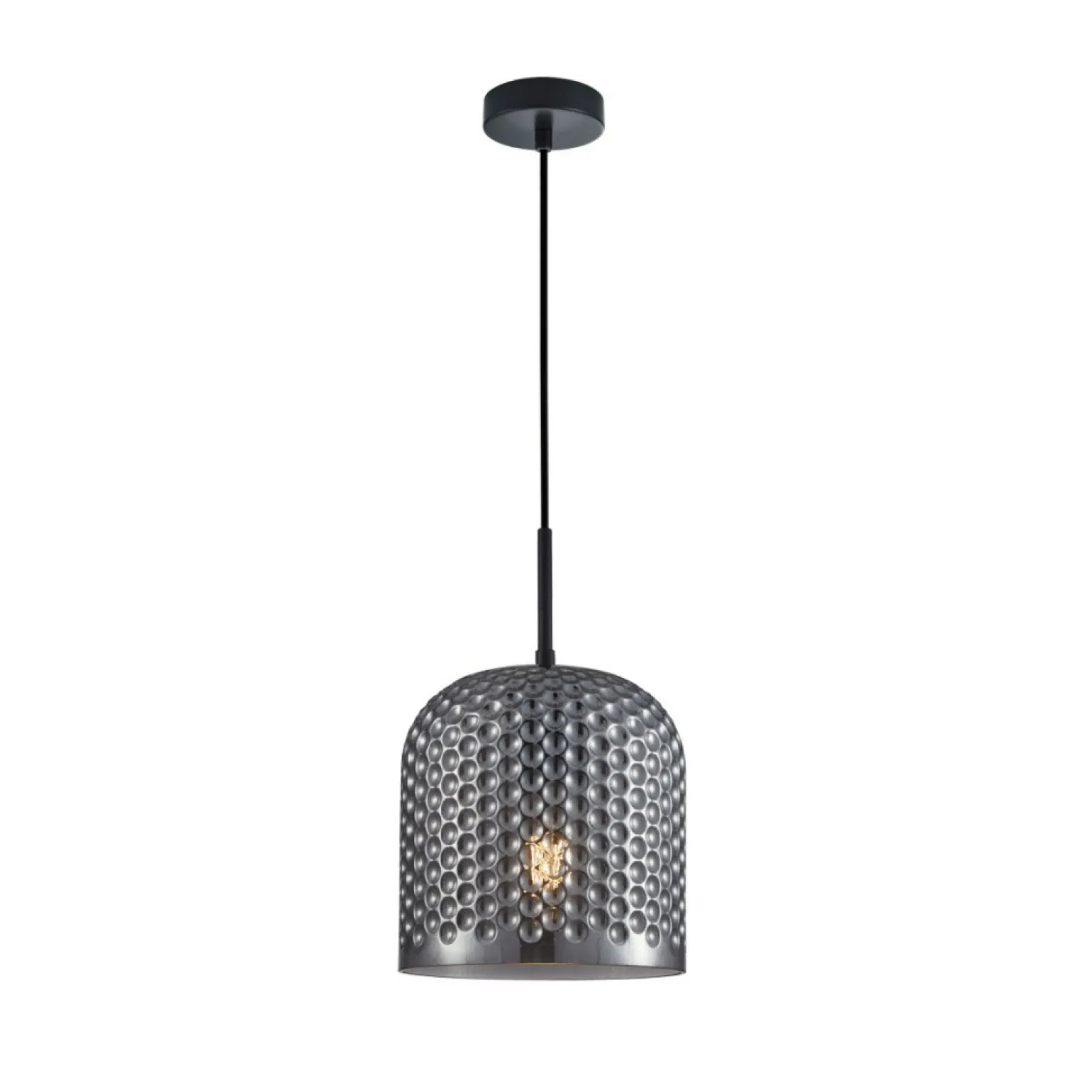 Flash Sale Czarna lampa wisząca na żarówkę E27 PND-25205-1L-BK-SG z serii RENTI Żyrandole Nowoczesne