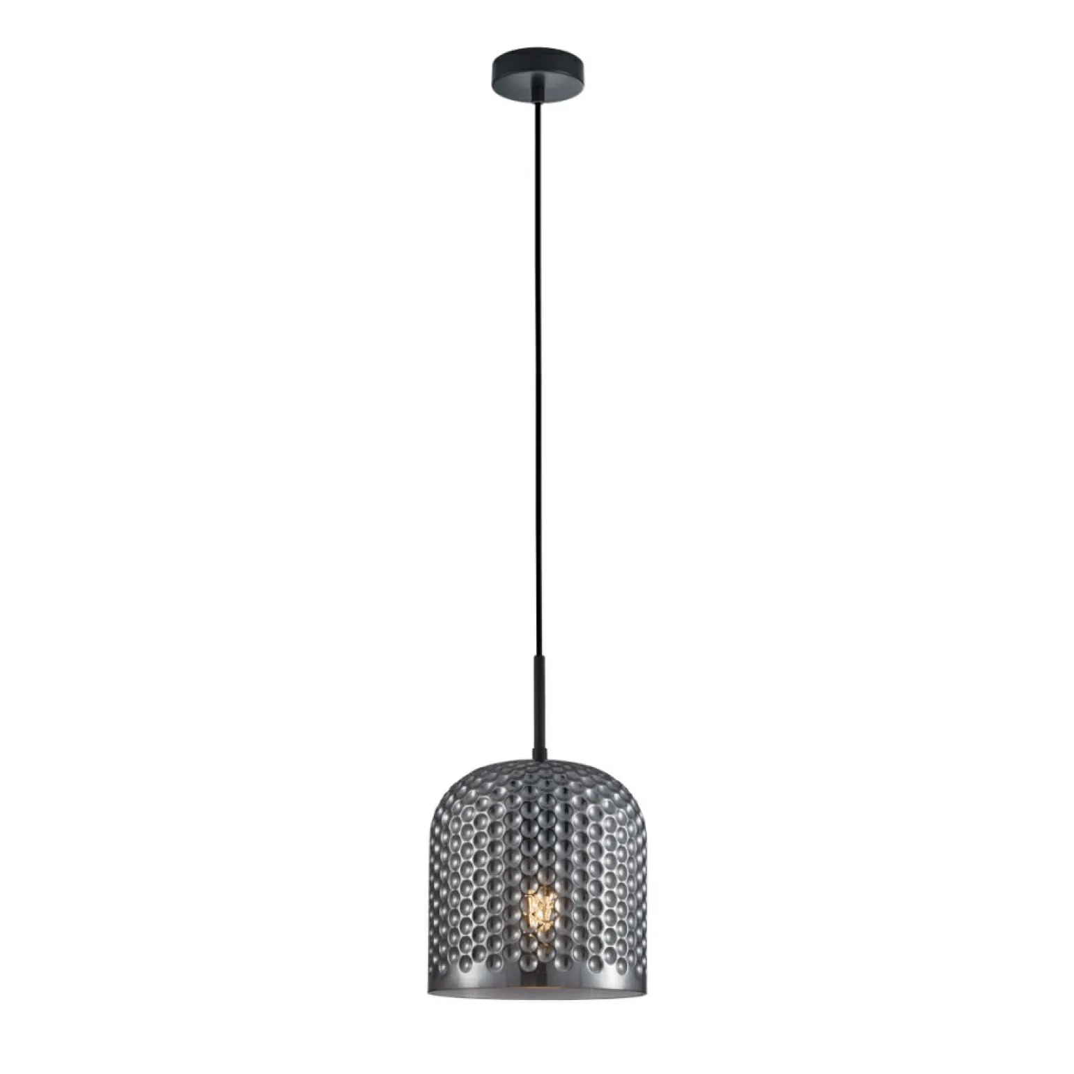 Flash Sale Czarna lampa wisząca na żarówkę E27 PND-25205-1L-BK-SG z serii RENTI Żyrandole Nowoczesne