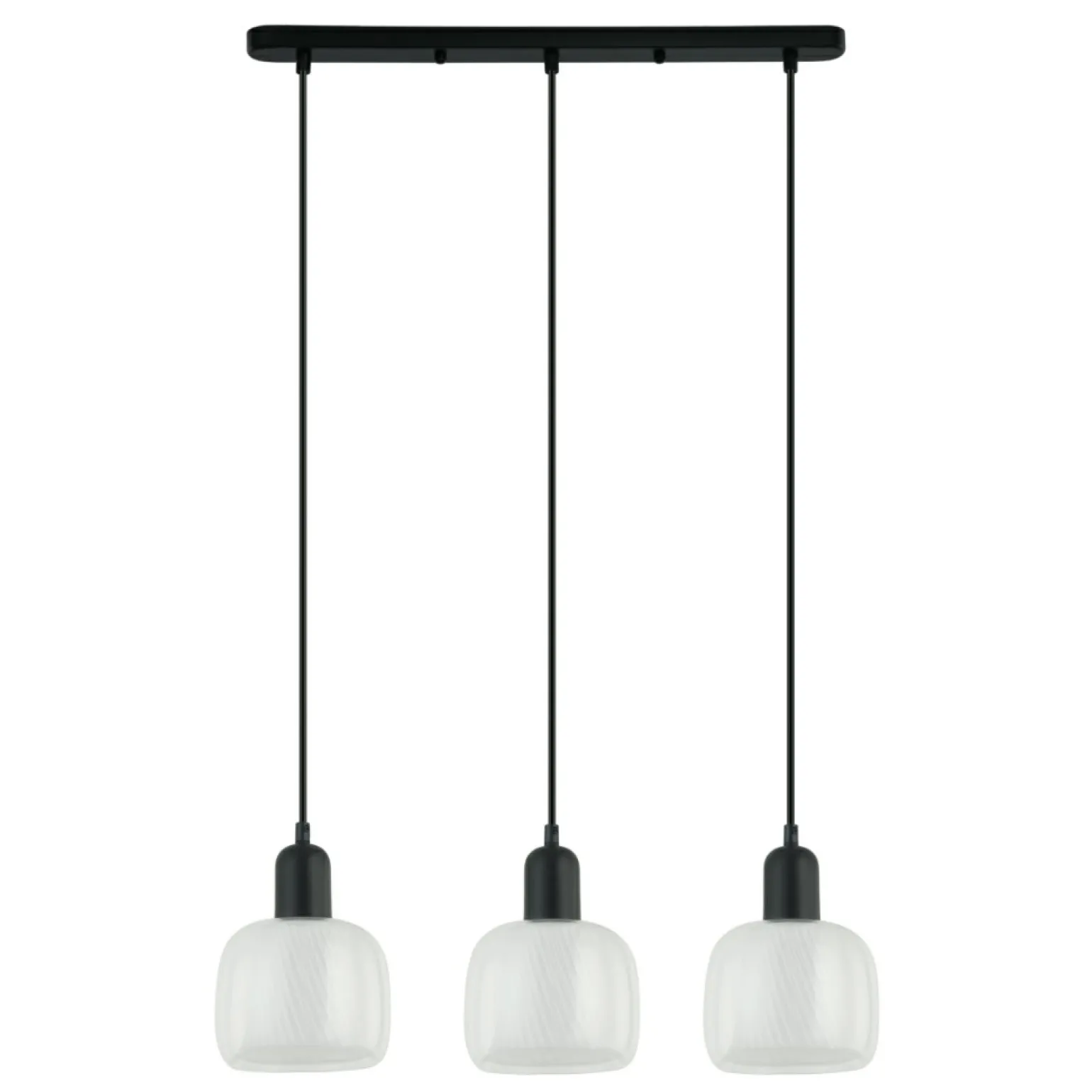 Clearance Czarna lampa wisząca nad stół PND-67594-3-BK+CL LAMEZIA | Kaja Żyrandole Nowoczesne