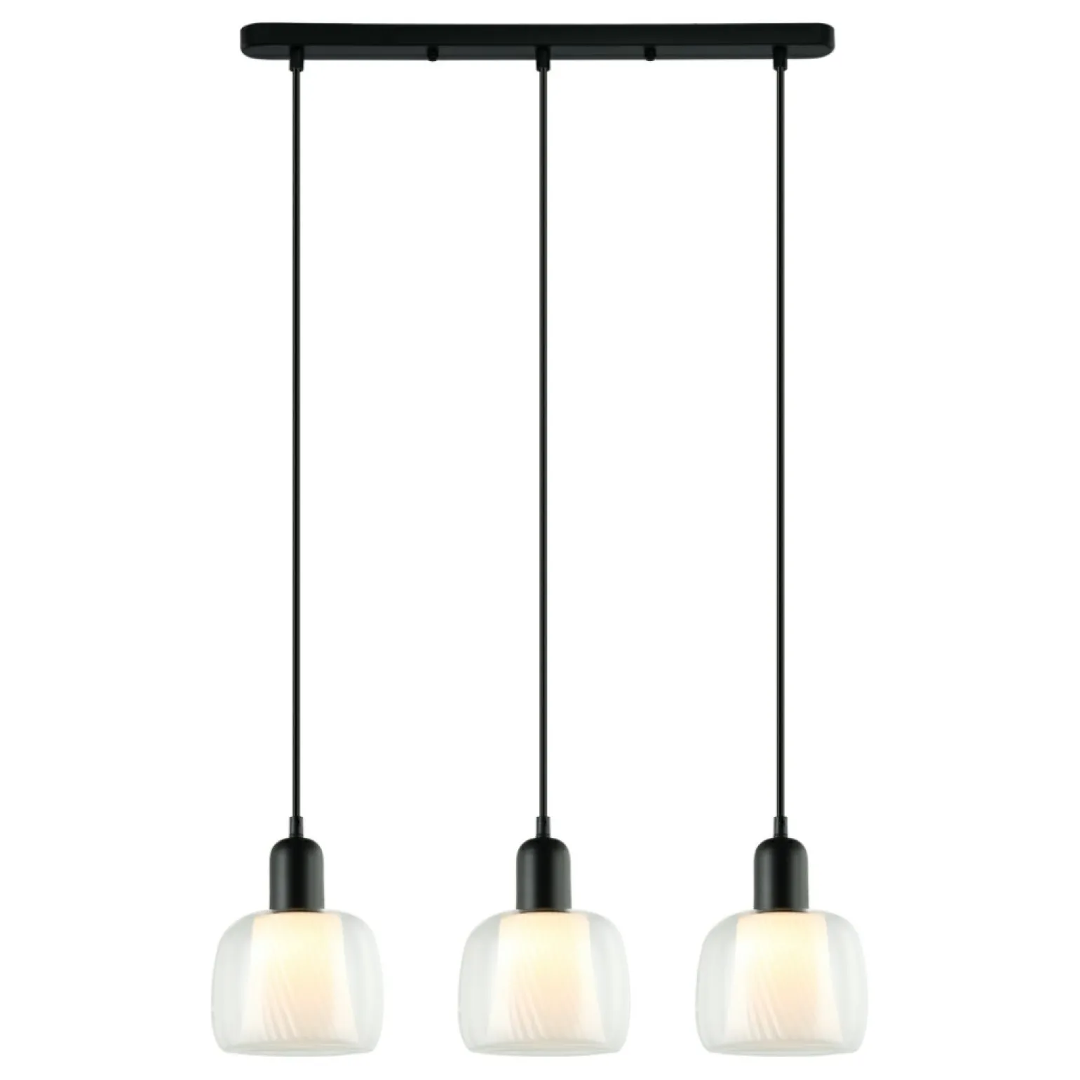 Clearance Czarna lampa wisząca nad stół PND-67594-3-BK+CL LAMEZIA | Kaja Żyrandole Nowoczesne