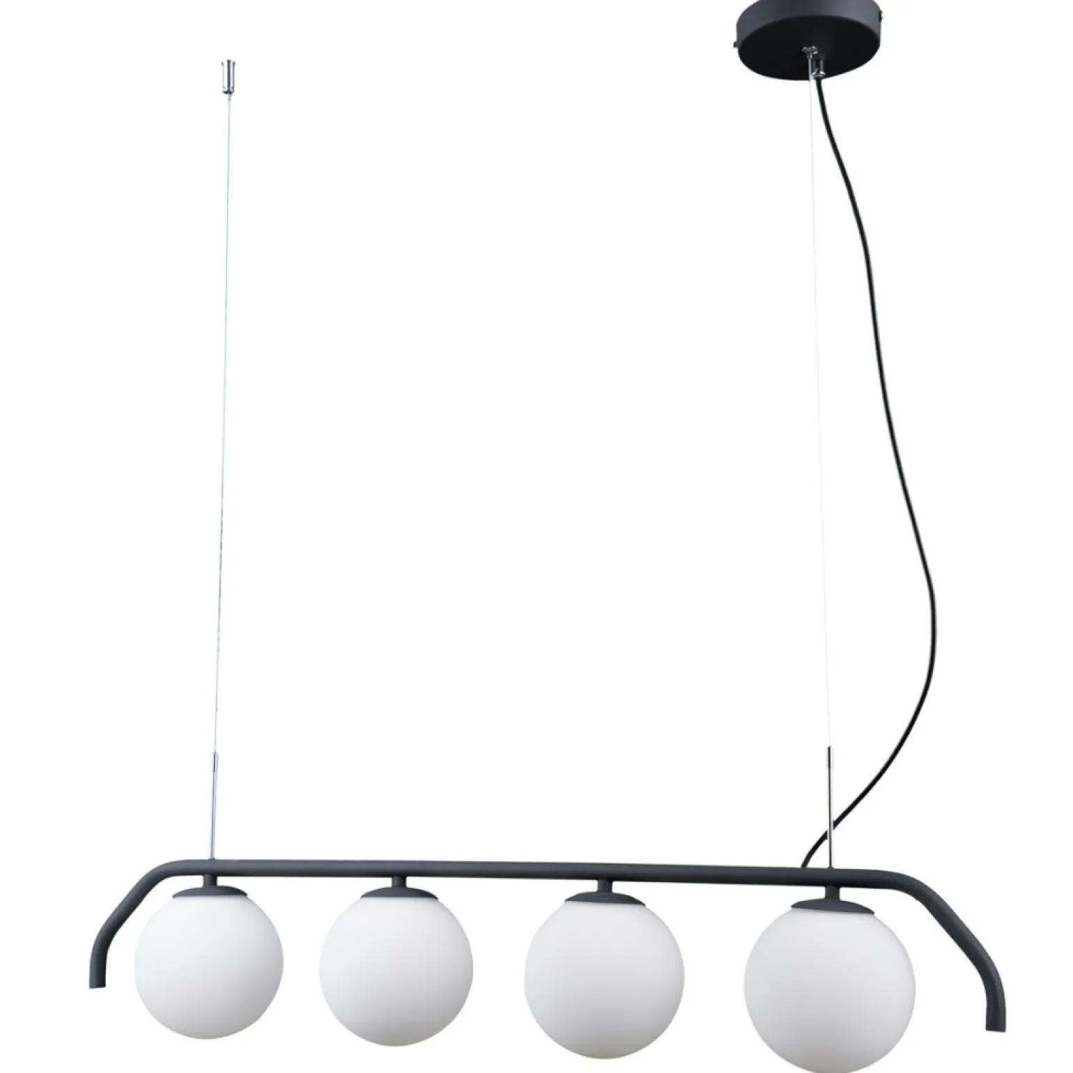 Sale Czarna lampa wisząca nad wyspę PND-3300-4-BK CARIMI | Kaja Oświetlenie Żyrandole Nowoczesne
