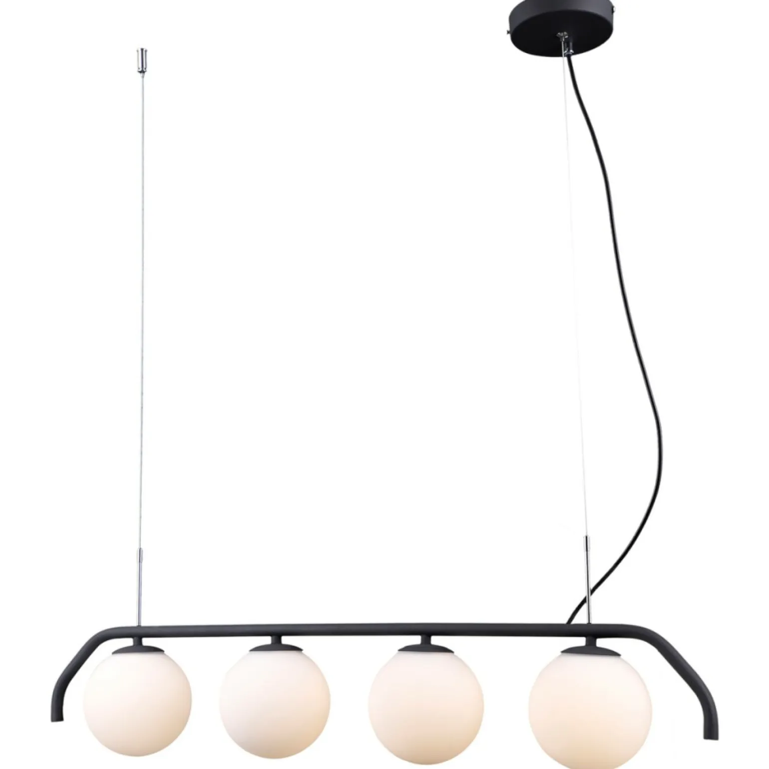 Sale Czarna lampa wisząca nad wyspę PND-3300-4-BK CARIMI | Kaja Oświetlenie Żyrandole Nowoczesne