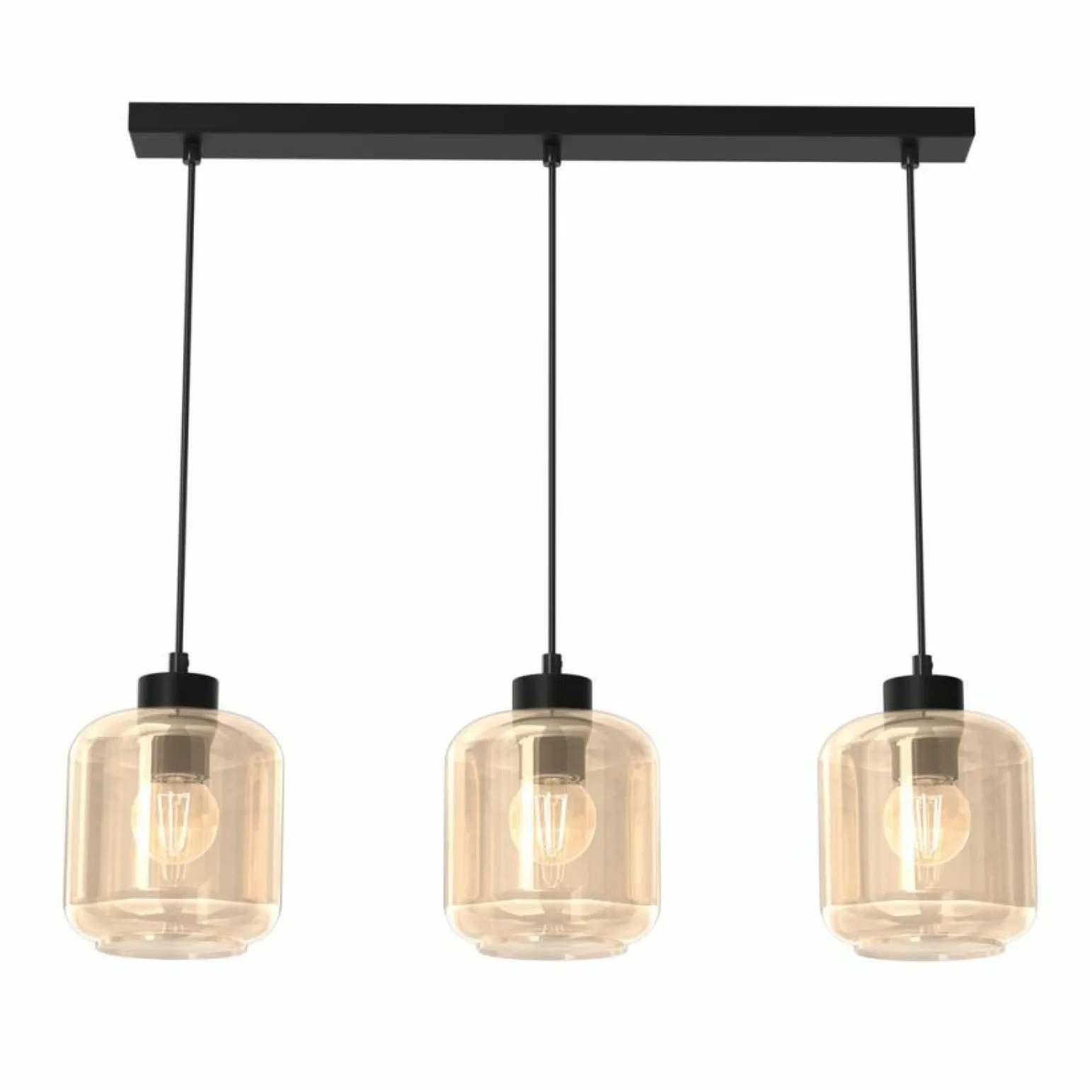 Outlet Czarna lampa wisząca z beżowymi kloszami MLP8371 SOMBRA | Kaja Żyrandole Nowoczesne