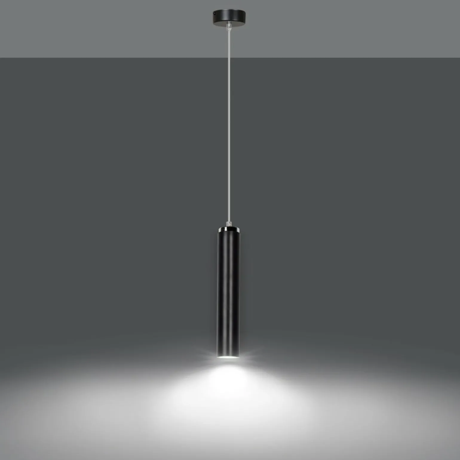 Sale Czarna lampa wisząca z chromowanymi elementami 956/1 | Kaja Żyrandole Nowoczesne