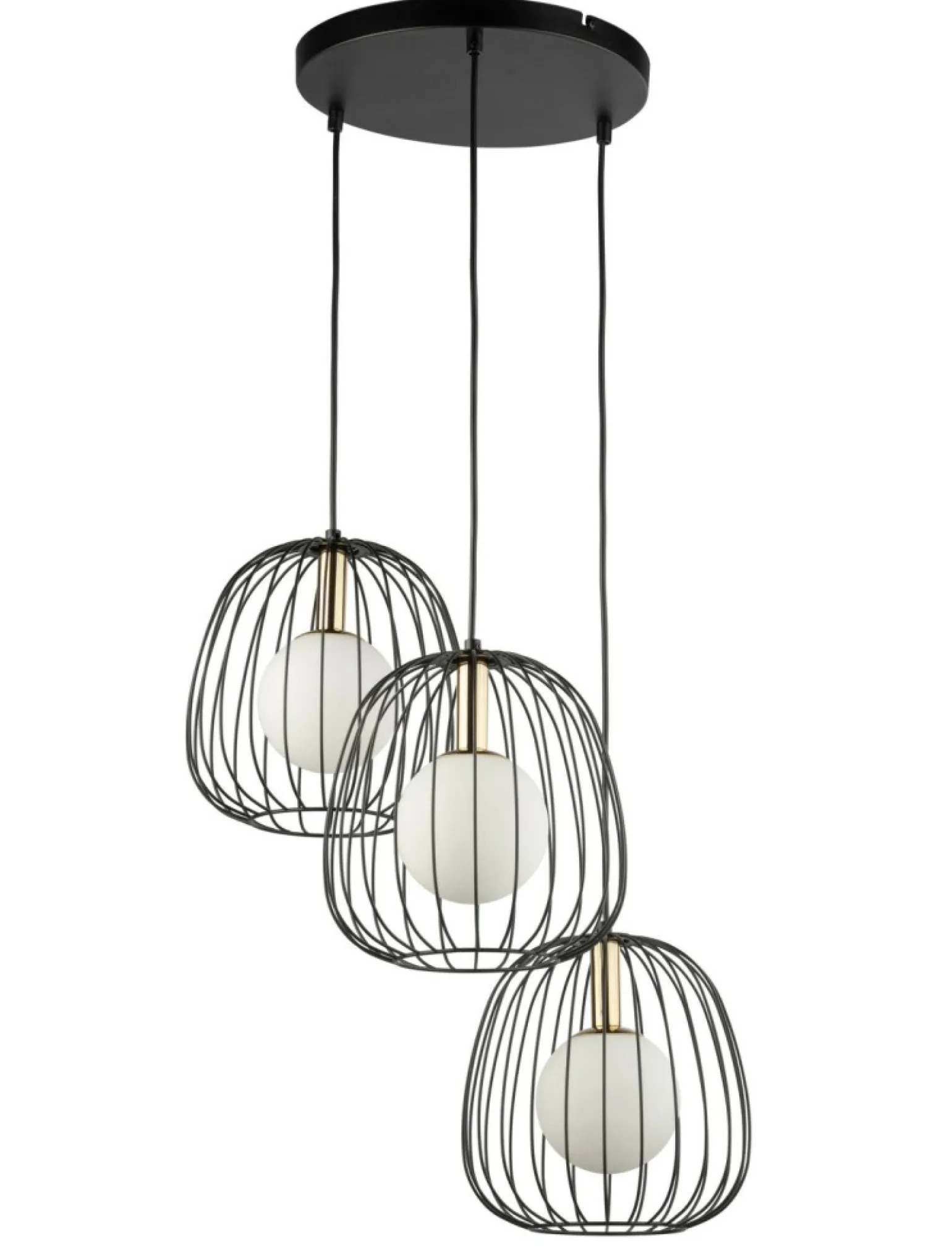 Best Sale Czarna lampa wisząca z drucianymi abażurami SIG 40729 BELL | Kaja Żyrandole Nowoczesne