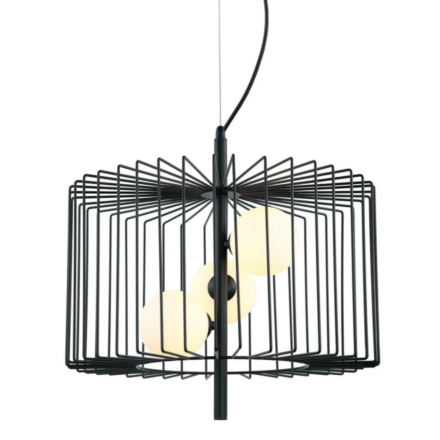 Hot Czarna lampa wisząca z drutu MDM-3937/3 BK DAREN | Kaja Oświetlenie Żyrandole Nowoczesne