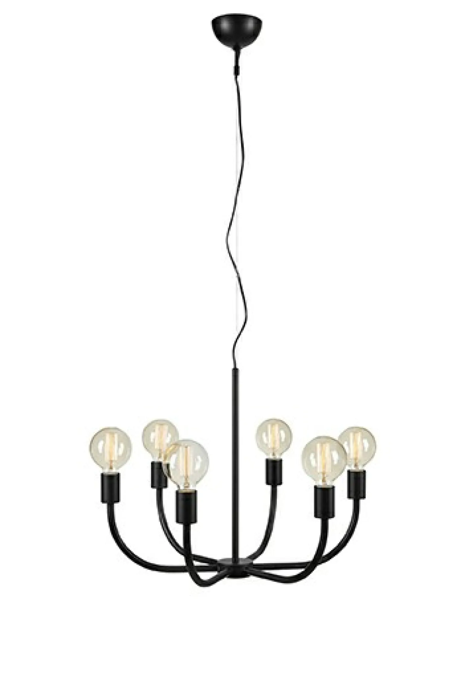 Sale Czarna lampa wisząca z odsłoniętymi żarówkami 108290 | Kaja Żyrandole Nowoczesne